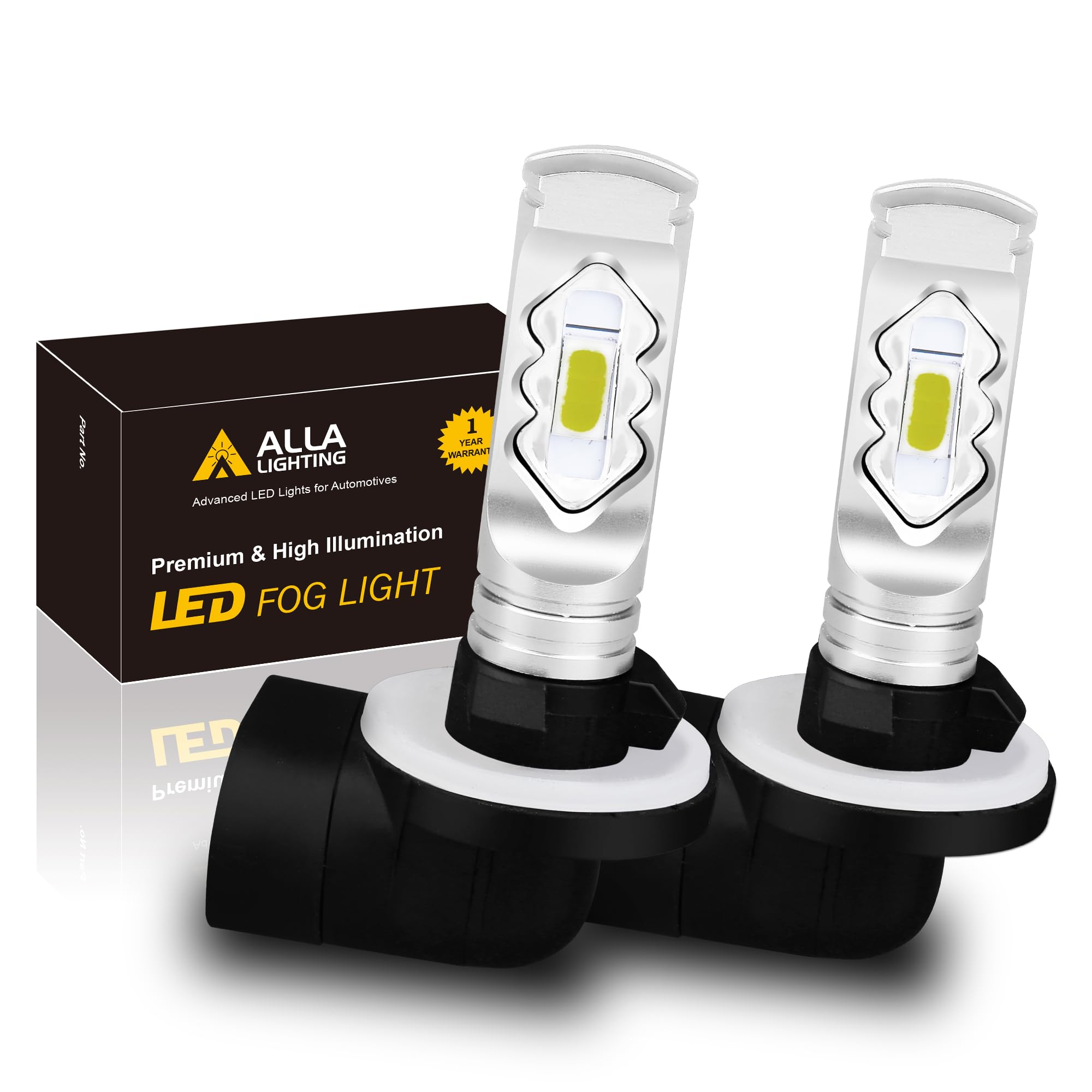 Alla Lighting LED Fog Light Bulbs, 3800lm, PGJ13 Base, 881 889 898, Red, Model Alla-ETI-881-56R-Red