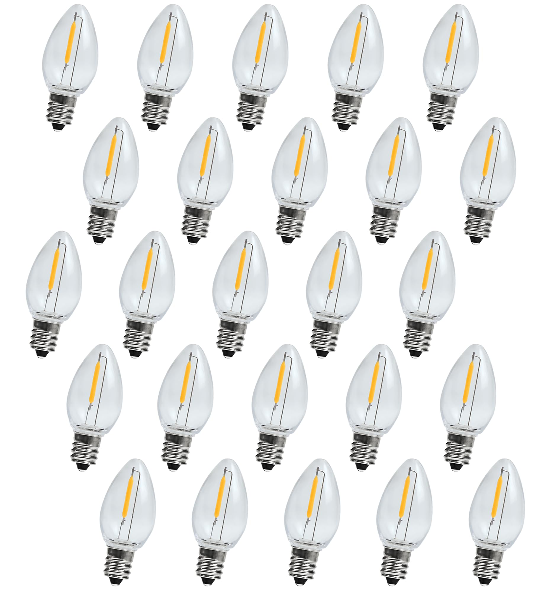 MYEMITTING C7 Replacement LED Light Bulbs 0.6W Equivalent to 7W, Warm White 2700K Outdoor and Indoor String Lights, Christmas Tr
