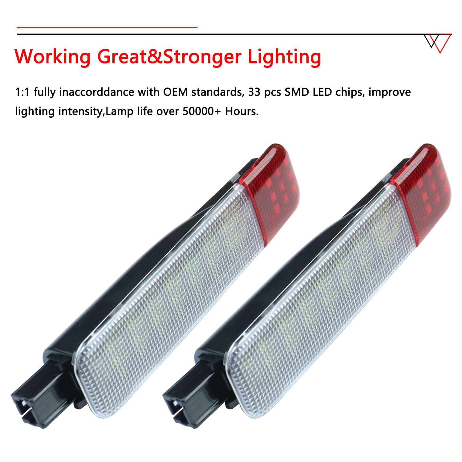 GZZTORES LED Door Lights for Chevy Silverado GMC C/K, Sierra 1500 2500 3500, Suburban, Avalanche, H2, Yukon - Red & White Interior Lighting