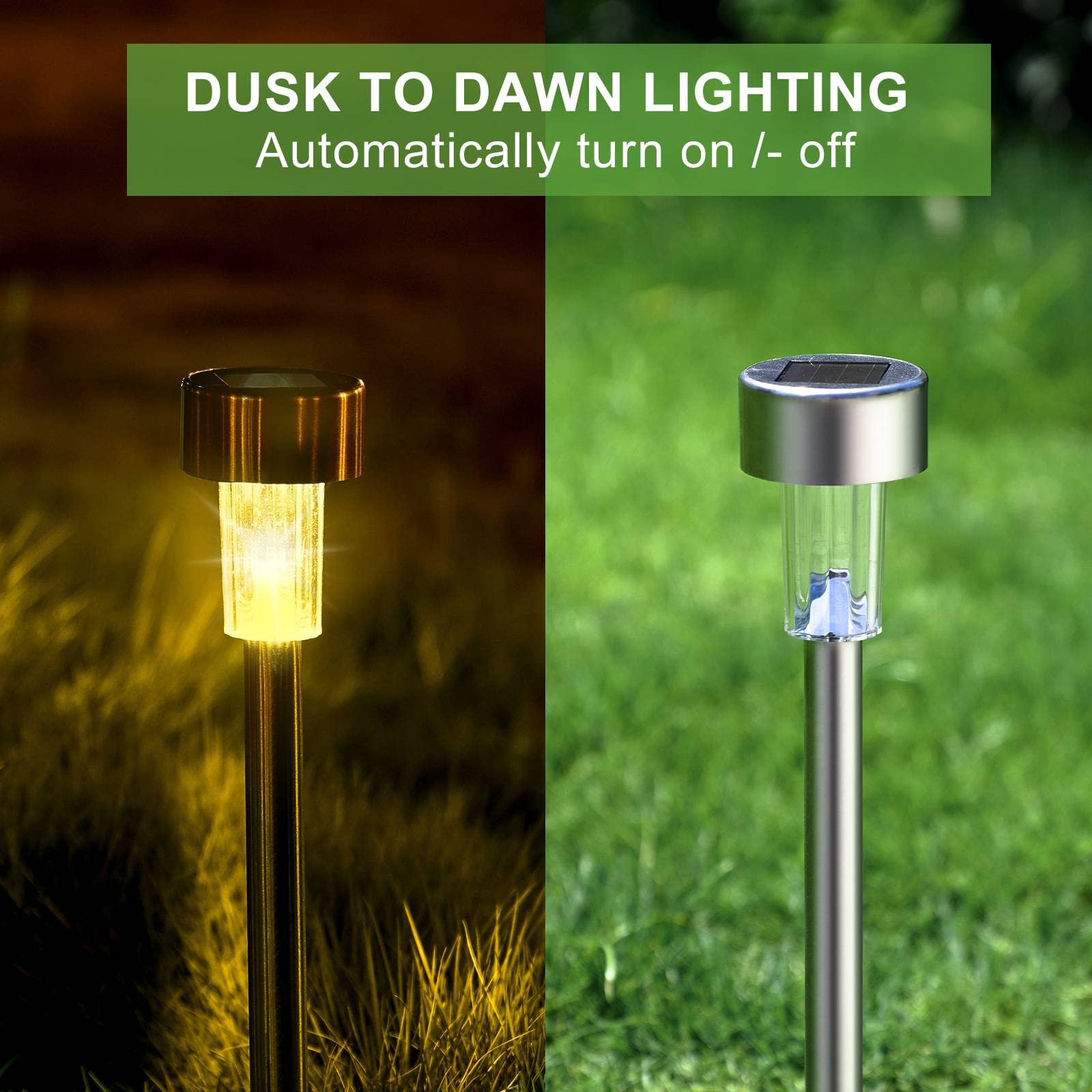 Solar Lights Outdoor Waterproof  Stainless Steel Led Landscape Lighting  Solar Garden Lights  Outdoor Christmas Decorations For Yard  Pathway  Walkway  Patio  Lawn - 16 Pack (Warm White)