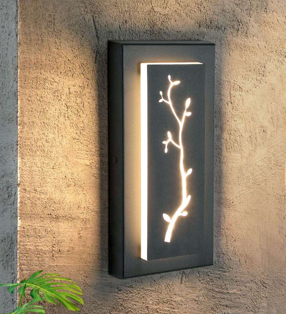 tewei Outdoor LED Wall Light, Indoor Wall Sconce Lighting Fixtures, Black Modern Minimalist Square Wall Sconce, 360 Beam Angle, 