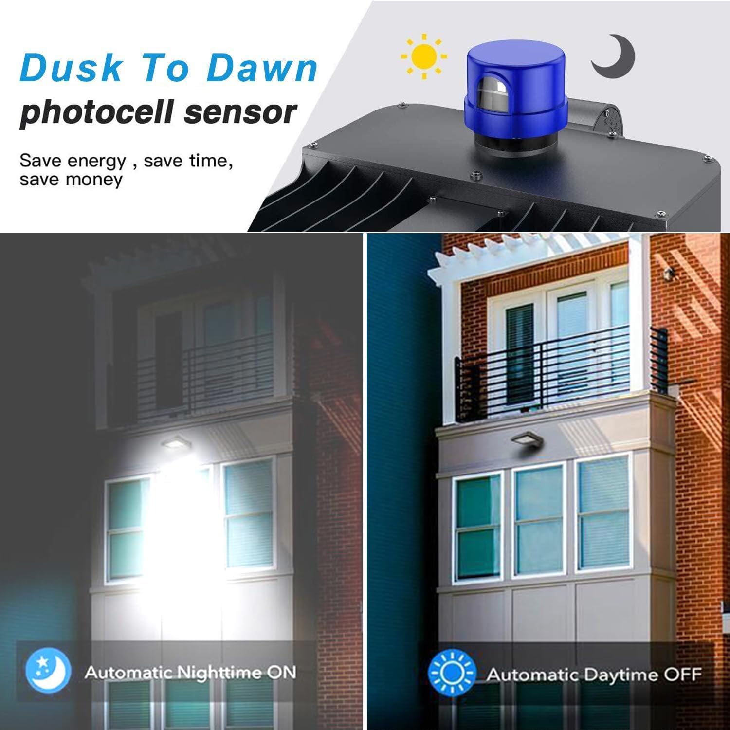 Biritalo 22500Lm Led Parking Lot Light Trunnion Dusk To Dawn 150W Led Floodlights Outdoor Wall Mount Security Commercial 85-277V