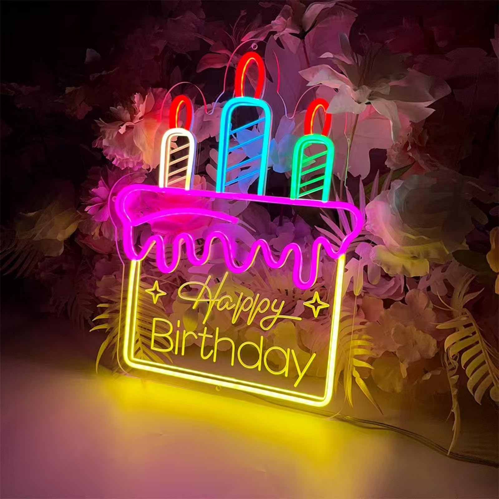 Ulalaza LED Neon Sign Night Light for Wall Décor, 16.5in x9.1in , USB Powered, Cake Color