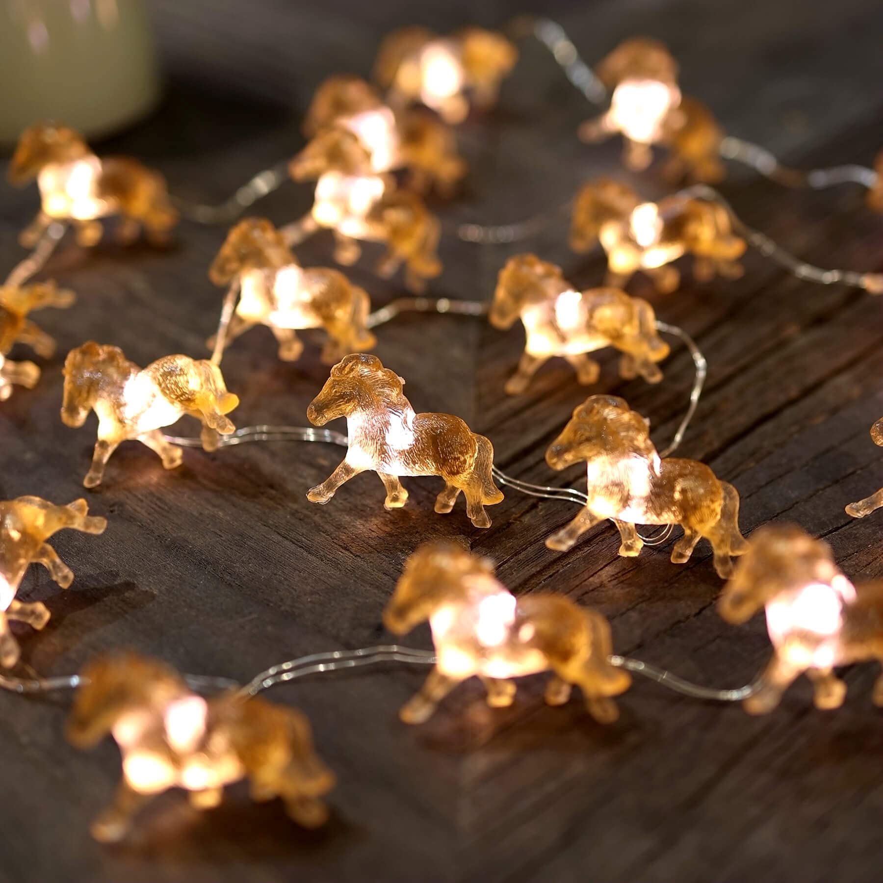 Cute Decorative Lights Fairy String Lights Horse Gifts For Women Novelty Pony Lights 20Leds 8Ft Usb Plug In Or Battery Operated For Bedroom Birthday Room Xmas Thanksgiving Decor