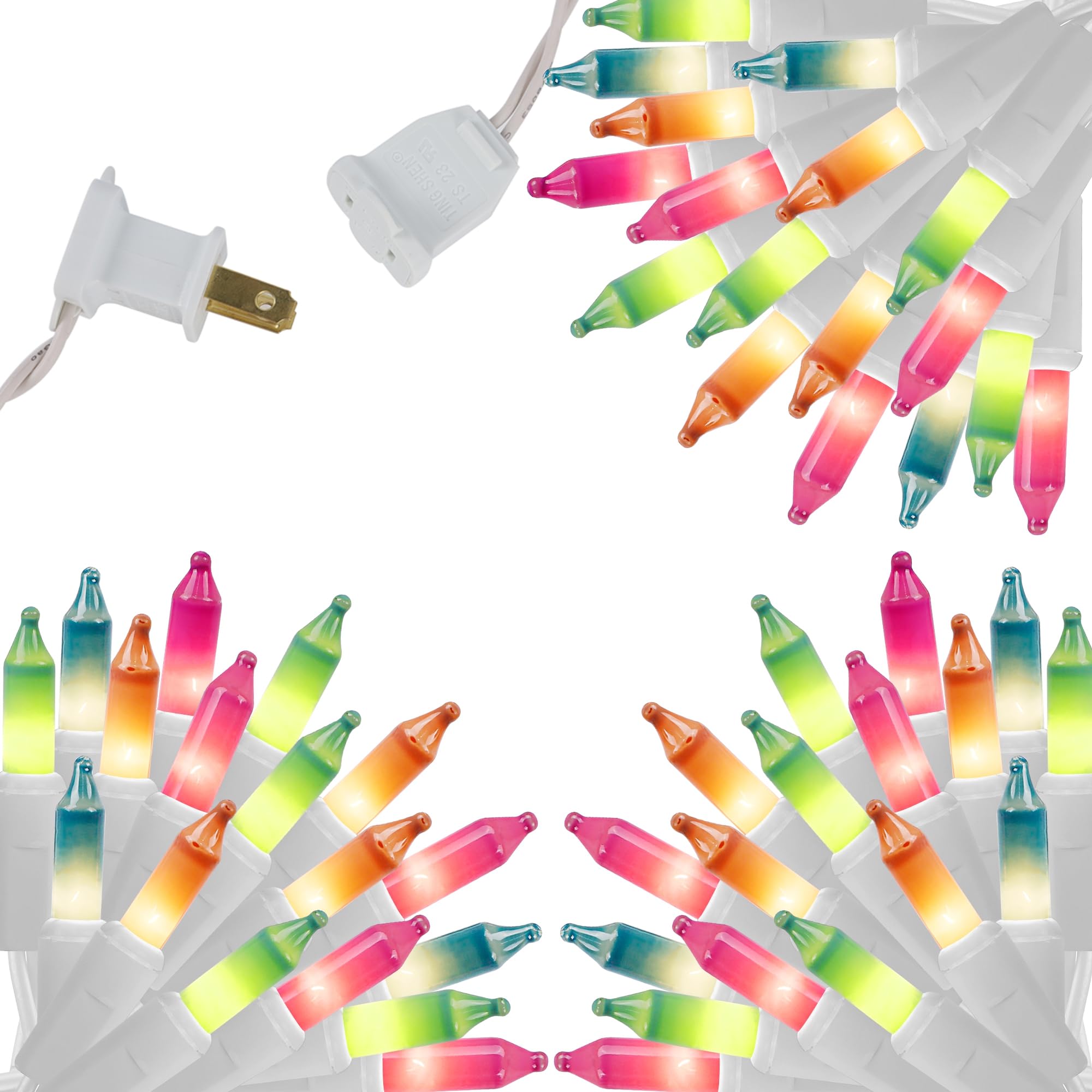 LJLNION 3 Sets Easter String Lights, 150 Count 30 FT Each White Wire Mini Pastel Fairy Lights, 120V UL Certified Connectable Xma