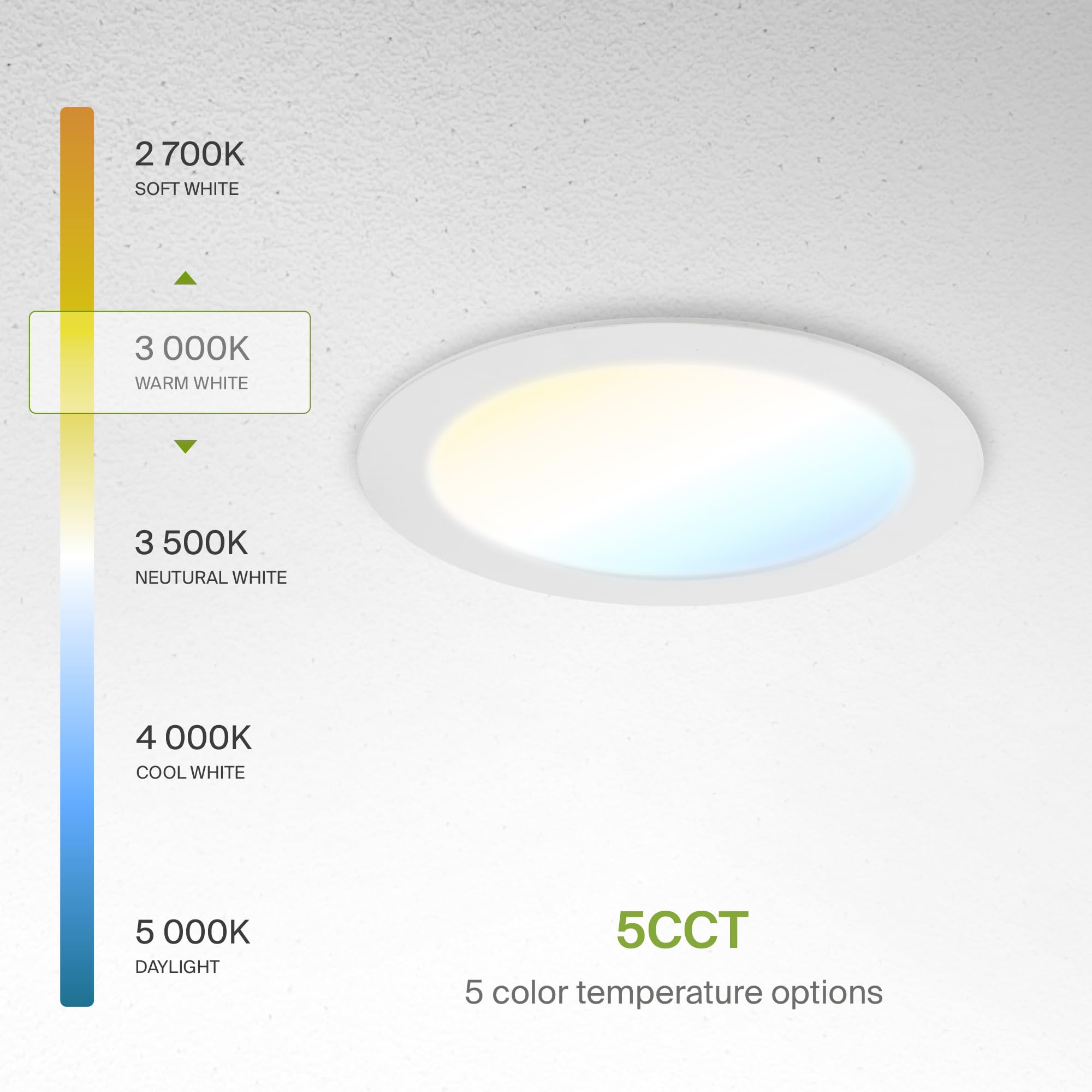 Asd 6 Pack Led Recessed Lighting 6 Inch 12W  5 Cct 2700K-5000K Cri90+  Ic Rated Ultra Thin Dimmable Ceiling Lights With J Box  Canless Wafer Downlight  Round Slim Panel Light  Energy Star Etl  White