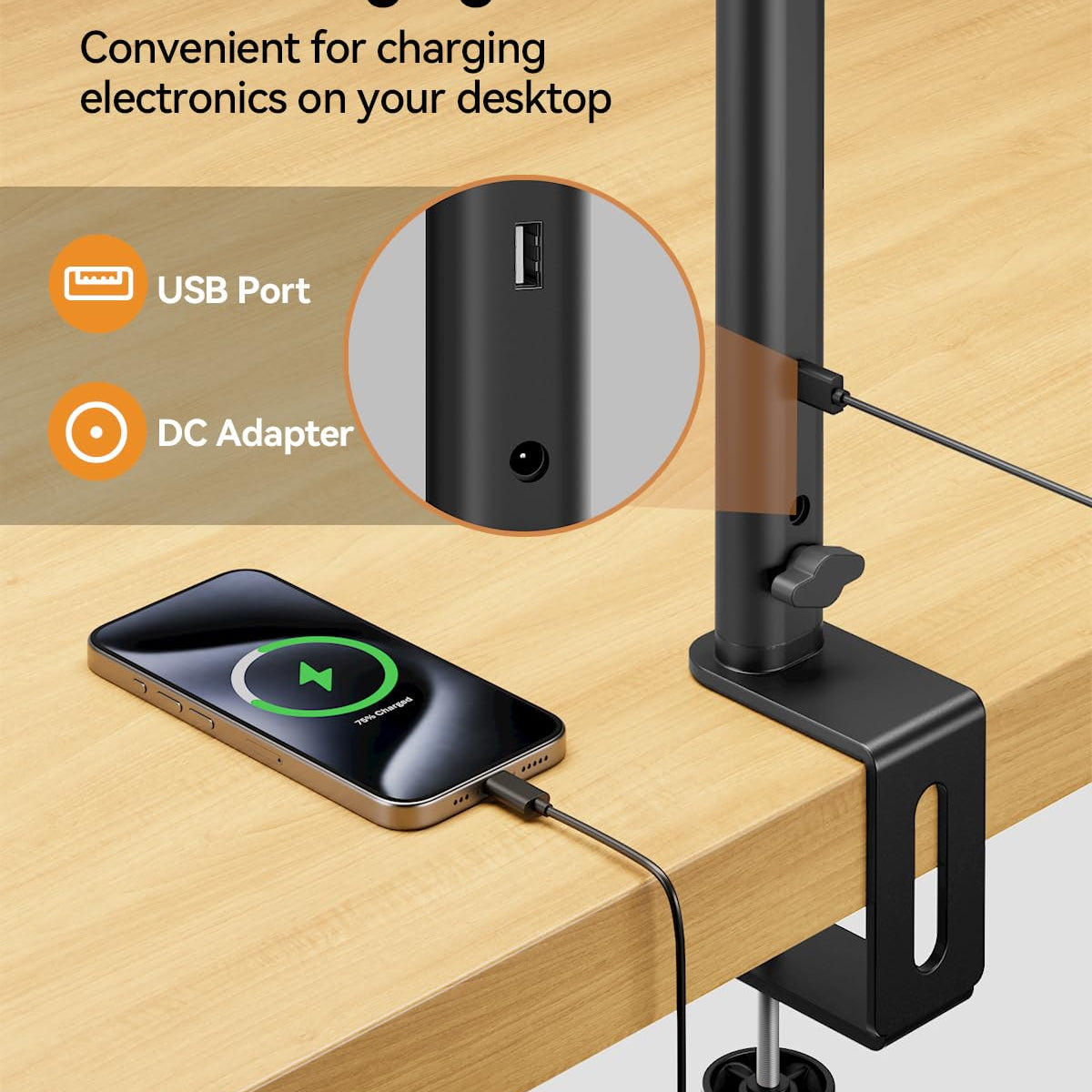 Ausdom Led Desk Lamp For Home Office With Usb Charing Port, Architect ...