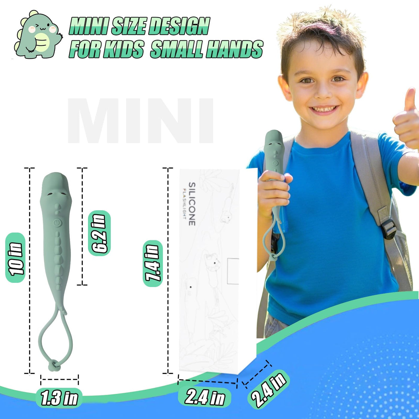 child rechargeable flashlight Tepreswes Teprewes Dinosaur Outdoor Children Flashlight Rechargeable Led Flashlight Fun And Lightweight Flashlight Suitable For Camping And Outdoor