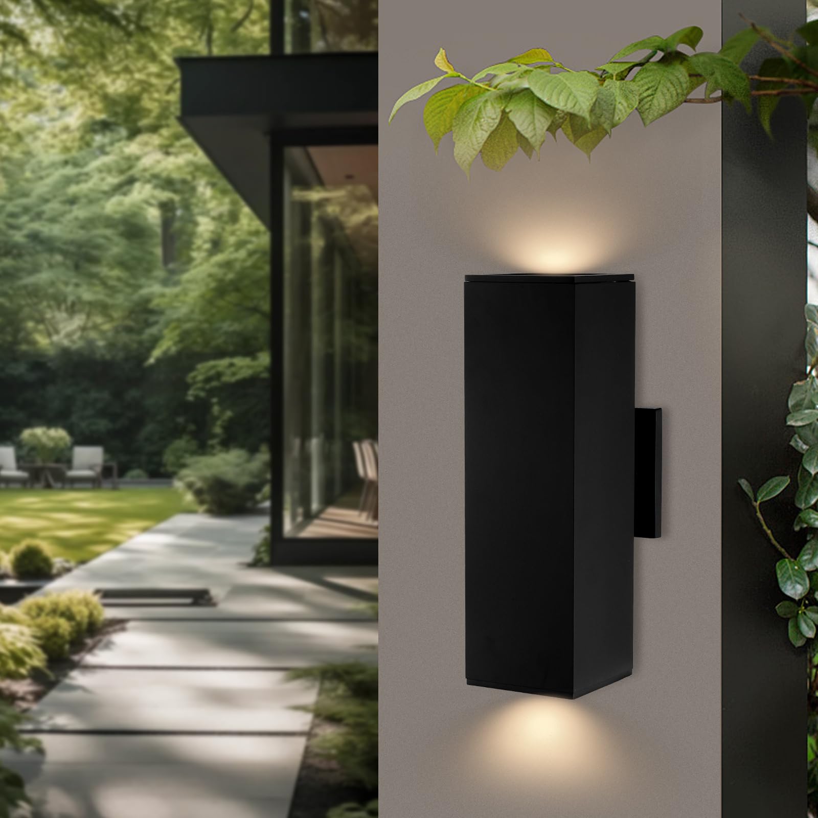 Tc Logo Dusk To Dawn Outdoor Light - 2-Pack Up And Down Outdoor Wall Lights For House With 2 Light - Exterior Lighting Fixtures