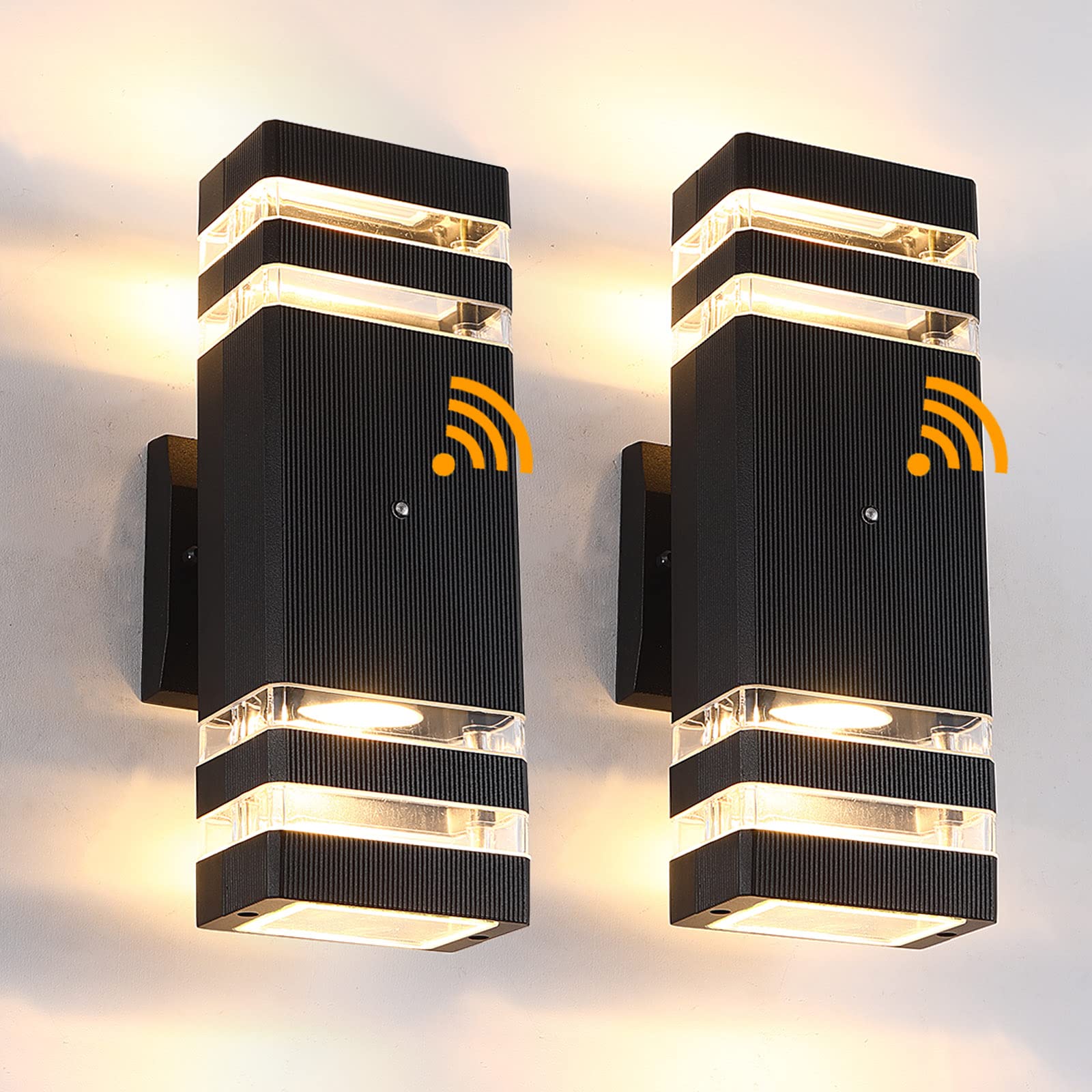 Boxcupin Dusk To Dawn Led Outdoor Lights 2 Pack, 3000K Warm White, Waterproof Aluminum Fixture, Model Bxowls6