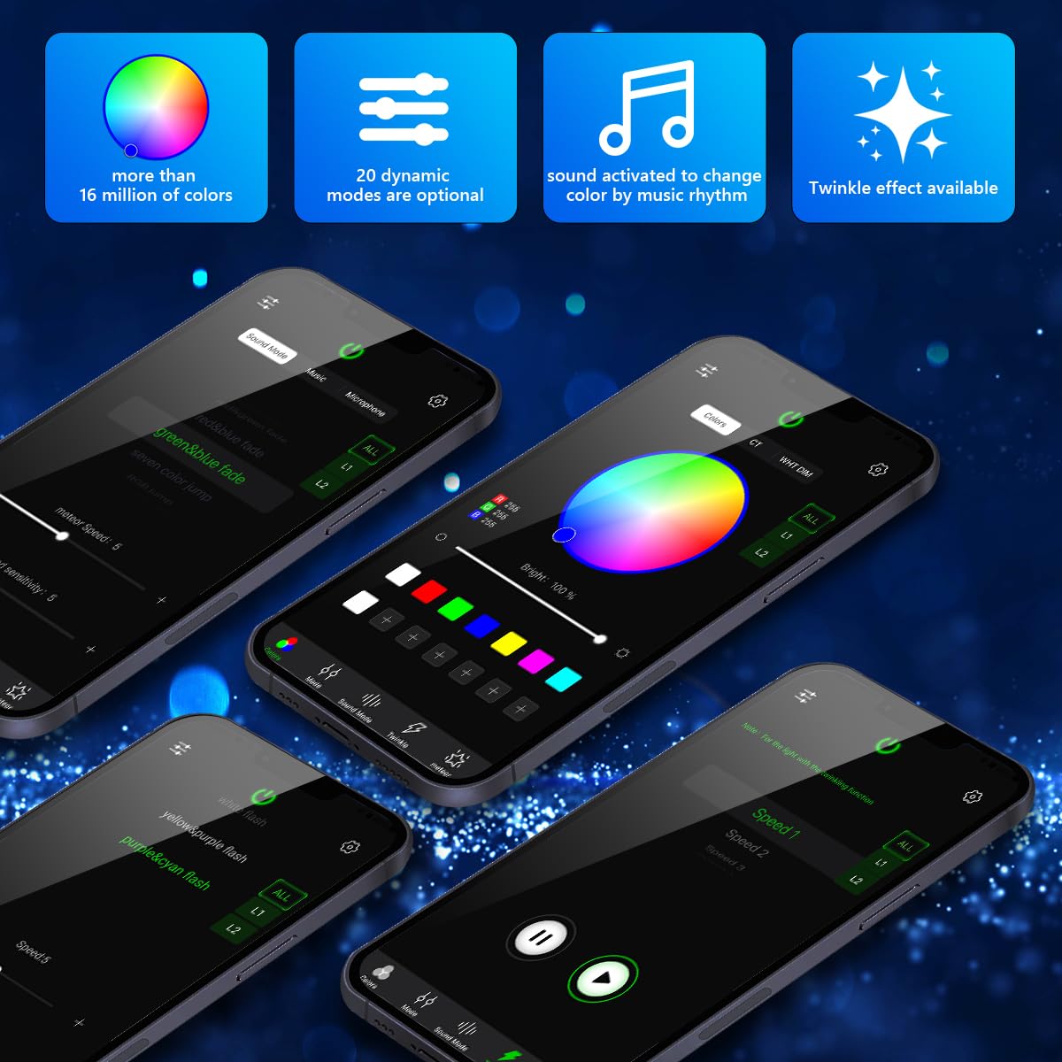 Amki High Brightness 32W Twinkle Sound Mode Rgbw Light Source Engine Driver Remote/App Control Starlight Box Motor For Fiber Opt