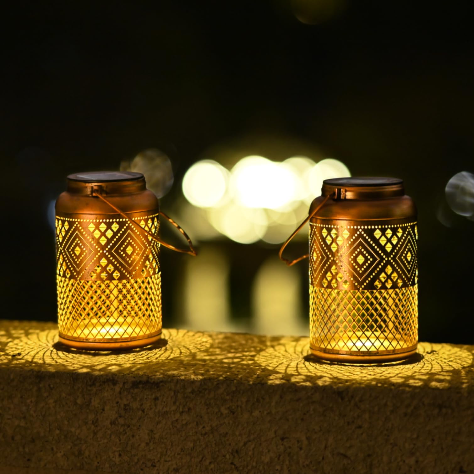 2 Pack Solar Lanterns Outdoor Waterproof - Birthday Gifts for Women, Men, Mom, Solar Lights Outdoor Hanging Garden Decor for Out