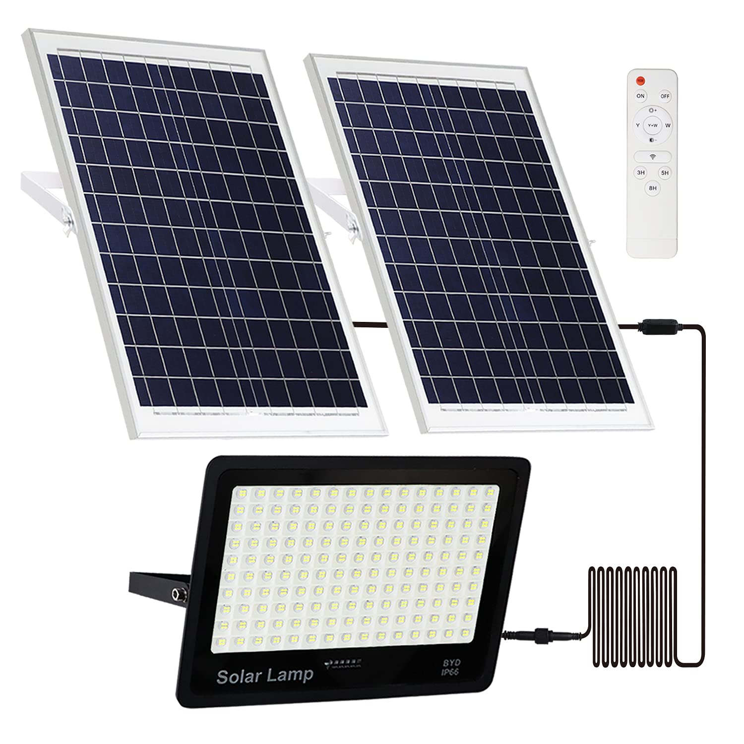 400W Solar Security Flood Lights LED Street Light Outdoor IP66 Waterproof with Remote Control Parking Lot Lights for Yard  Garden  Swimming Pool  Pathway  Basketball Court  Arena