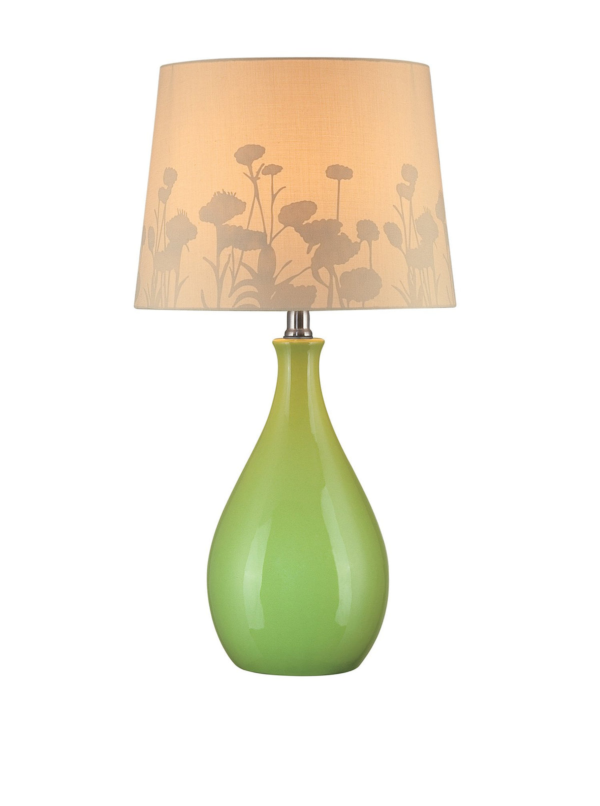 Lite Source Ls-21489Grn Table Lamp, Green Ceramic With Silhouette Paper Shade