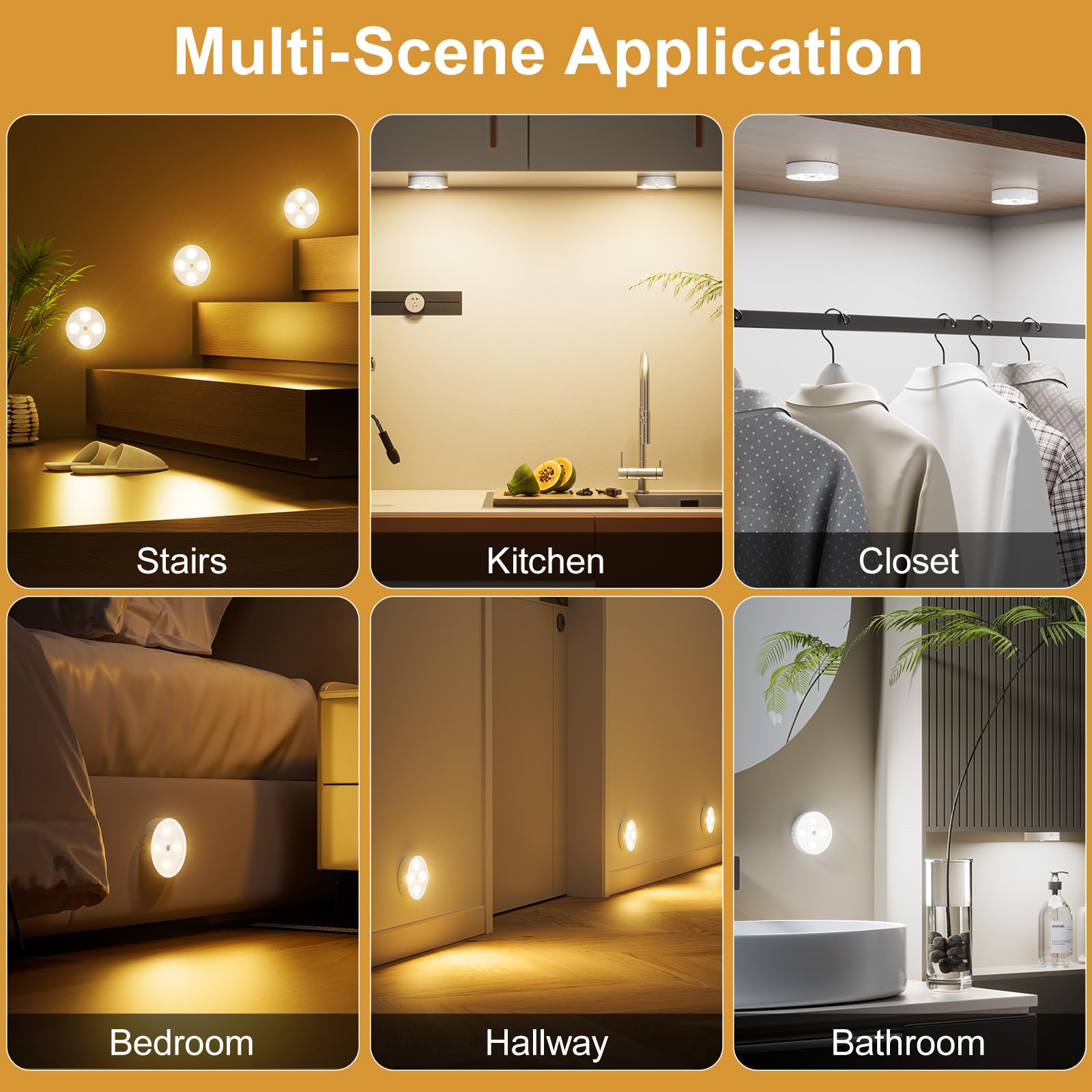 Under Cabinet Lighting  1500Mah Rechargeable Motion Sensor Puck Lights With Remote  3 Color Temper  Magnetic Stick On Light  Dimmable Under Counter Lights For Kitchen  Shelf  Closet  Stair  4 Pack