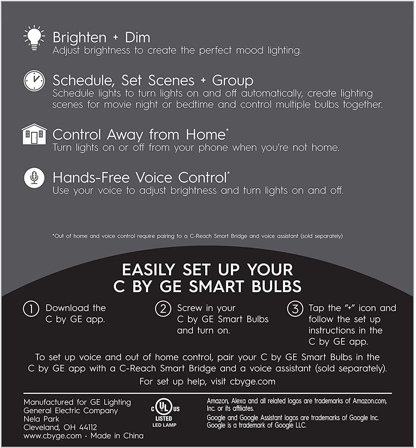 Ge Lighting Cync Smart Light Bulbs, Bluetooth Enabled, Alexa And Google Home Compatible, Soft White (2Pack), Packaging May Vary