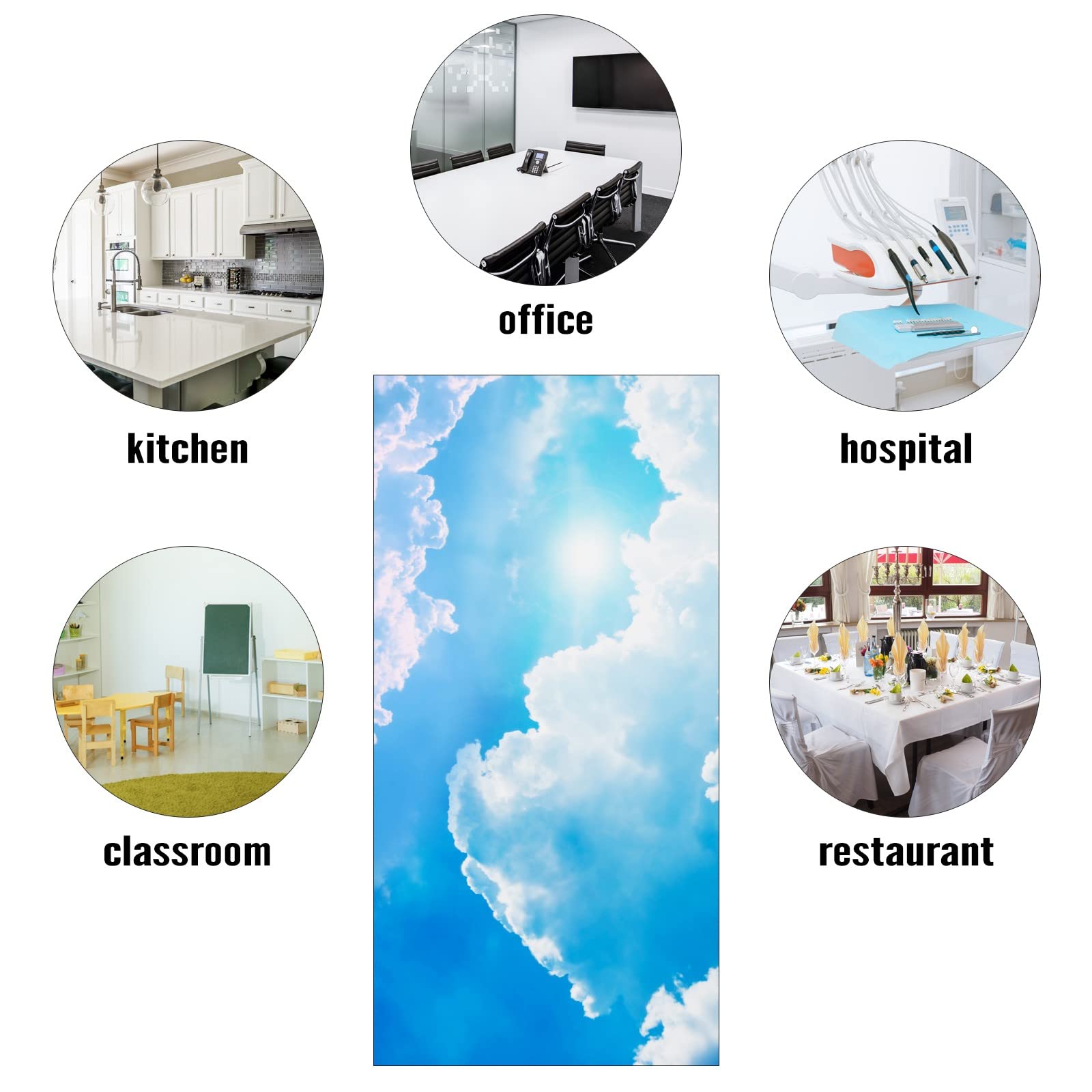 Msinmkok Fluorescent Light Covers For Classroom Kitchen Office Decorations-Sunshine Cumulus Clouds Clear Blue Sky Eliminate Hars