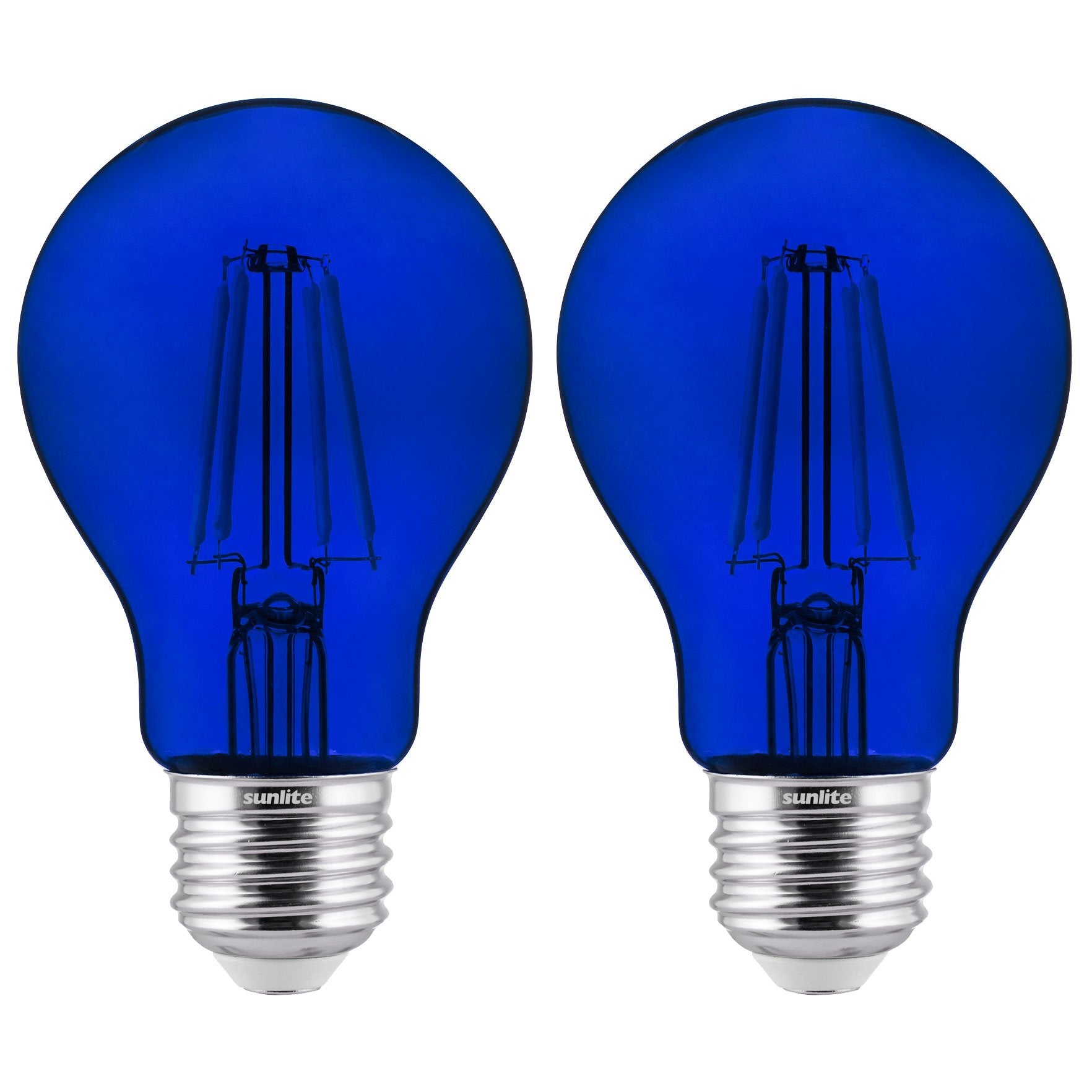 Sunlite 81080 Led Colored Filament A19 Light Bulb, 4.5 Watts, Medium E26 Base, 120 Volts, Transparent Blue, Dimmable, 320 Degree