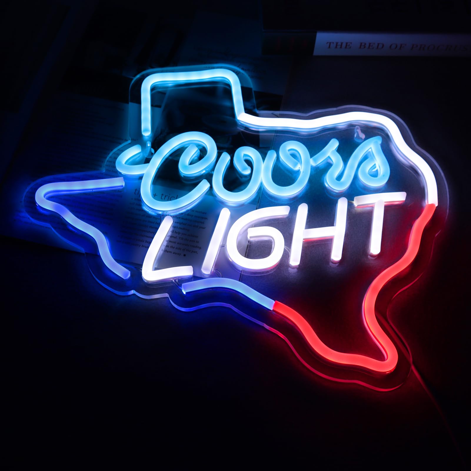 JFLLamp Neon Sign for Wall Decor, 13.8inx12.2in, Acrylic, Texas Model, Suitable for Bedroom, Man Cave, Bar, Pub, Christmas Gift