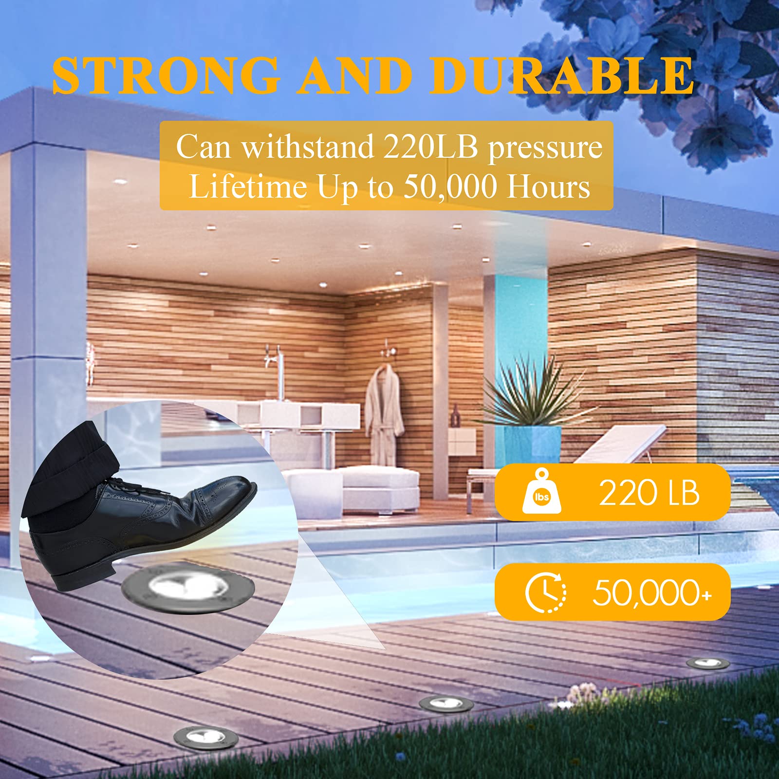 Achenge 3W Led Well Lights - Low Voltage Waterproof Landscape Lighting For Garden Pathway & Deck