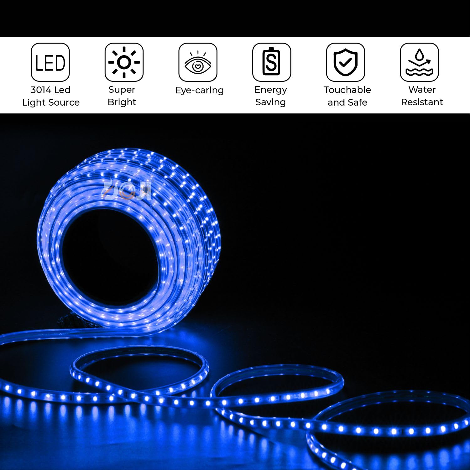 DOJI LED Strip Light,Rope Light for Ceiling, Indoor,Outdoor,Decorative,Diwali,Christmas,Festival,Cove,False Balcony,Entrance.(10