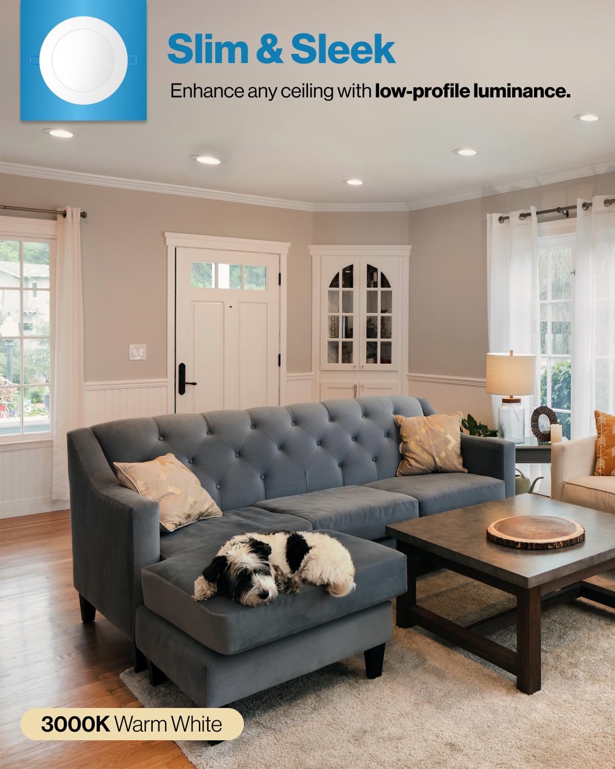 Sunco 6 Pack 4 Inch Led Recessed Lights, Slim Canless Ceiling Lighting, 650 Lm, 10W (60W Equivalent), 3000K Warm White, Dimmable