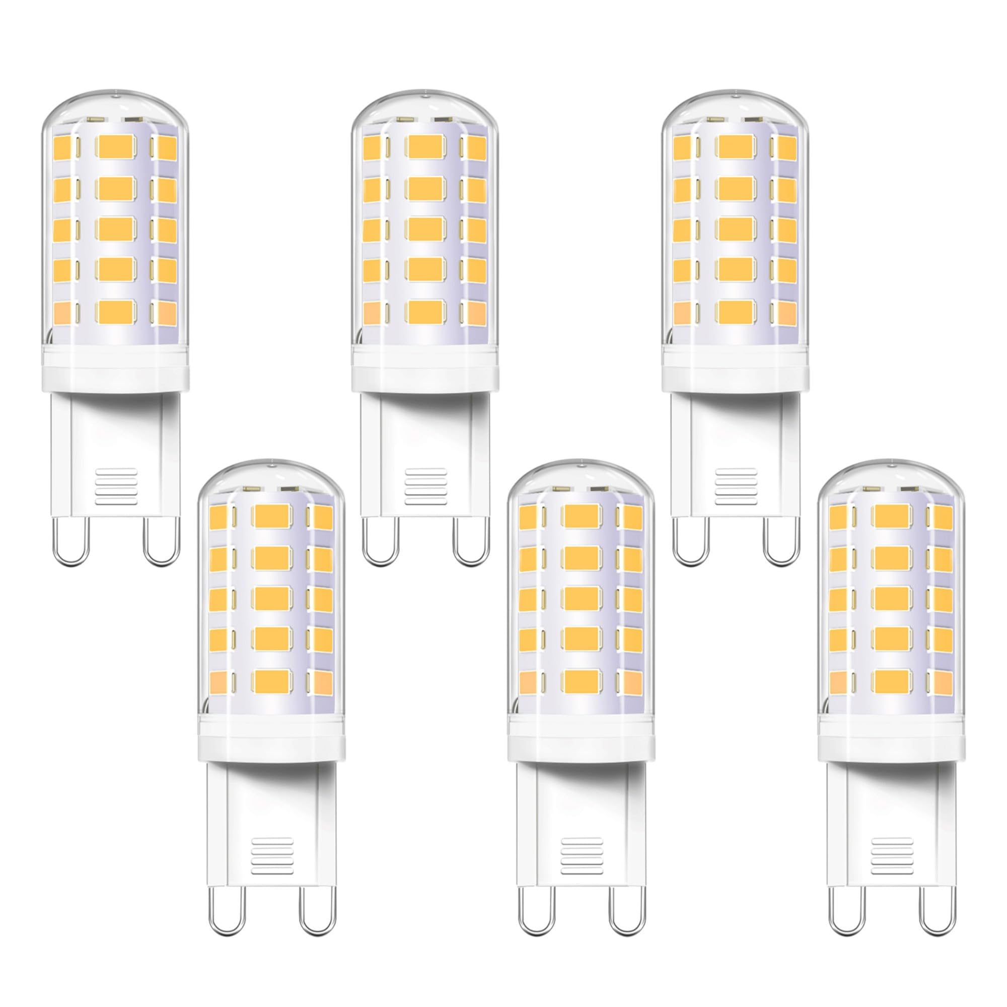 Akynite G9 LED Bulb 4W 6 Pack  Equivalent 40 Watt T4 G9 Halogen Replacement  4000K Natural White  120V 350LM 360 Beam Angle  G 9 Bi-pin Base Light Bulbs for Chandelier  Pendants  Vanity  Non-Dimmable