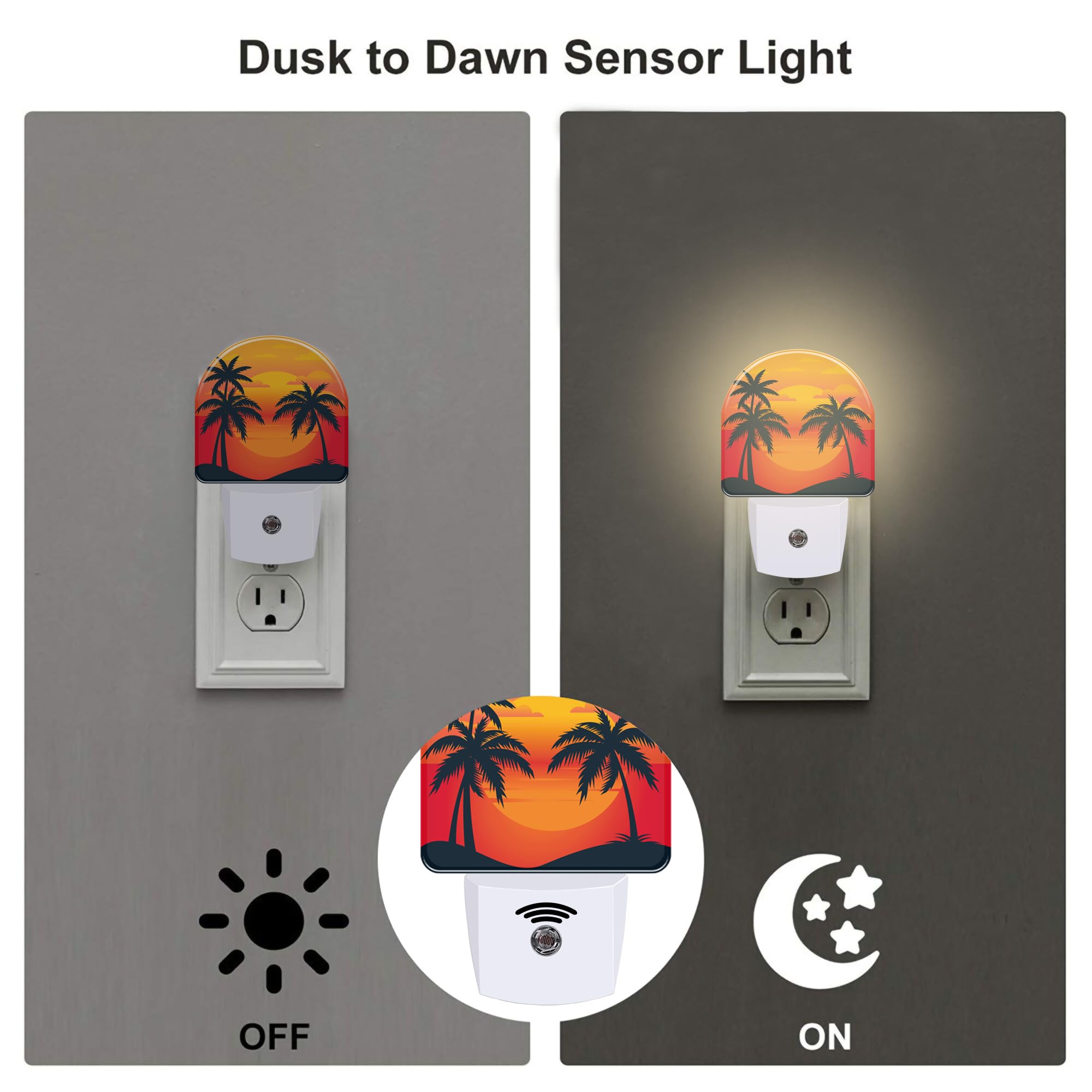 sndheke Palm Tree Night Light, Sunset Design, 0.5W Energy Saving, Kids Home Decor, Model SBD04, Color21