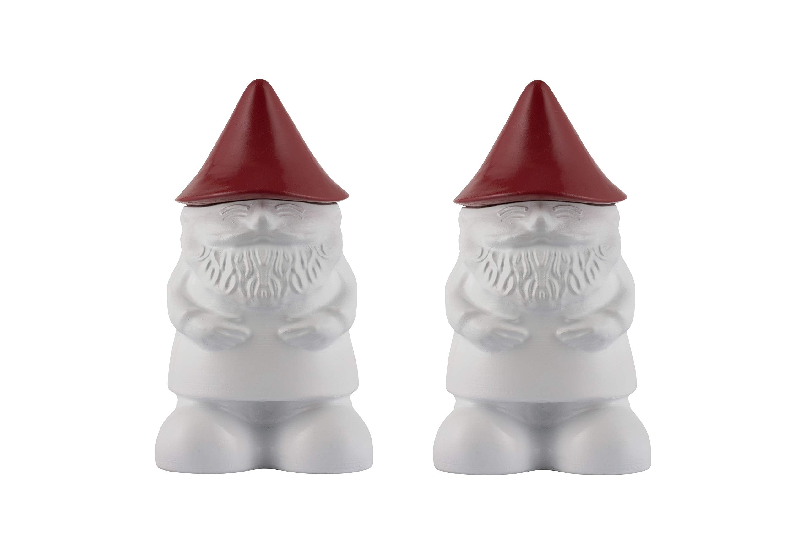 TIKI Brand 2-Pack Decorative Gnome Table Torch, for Outdoor Lighting in Patio, Backyard, 7 Inch, Red and White, 1120166