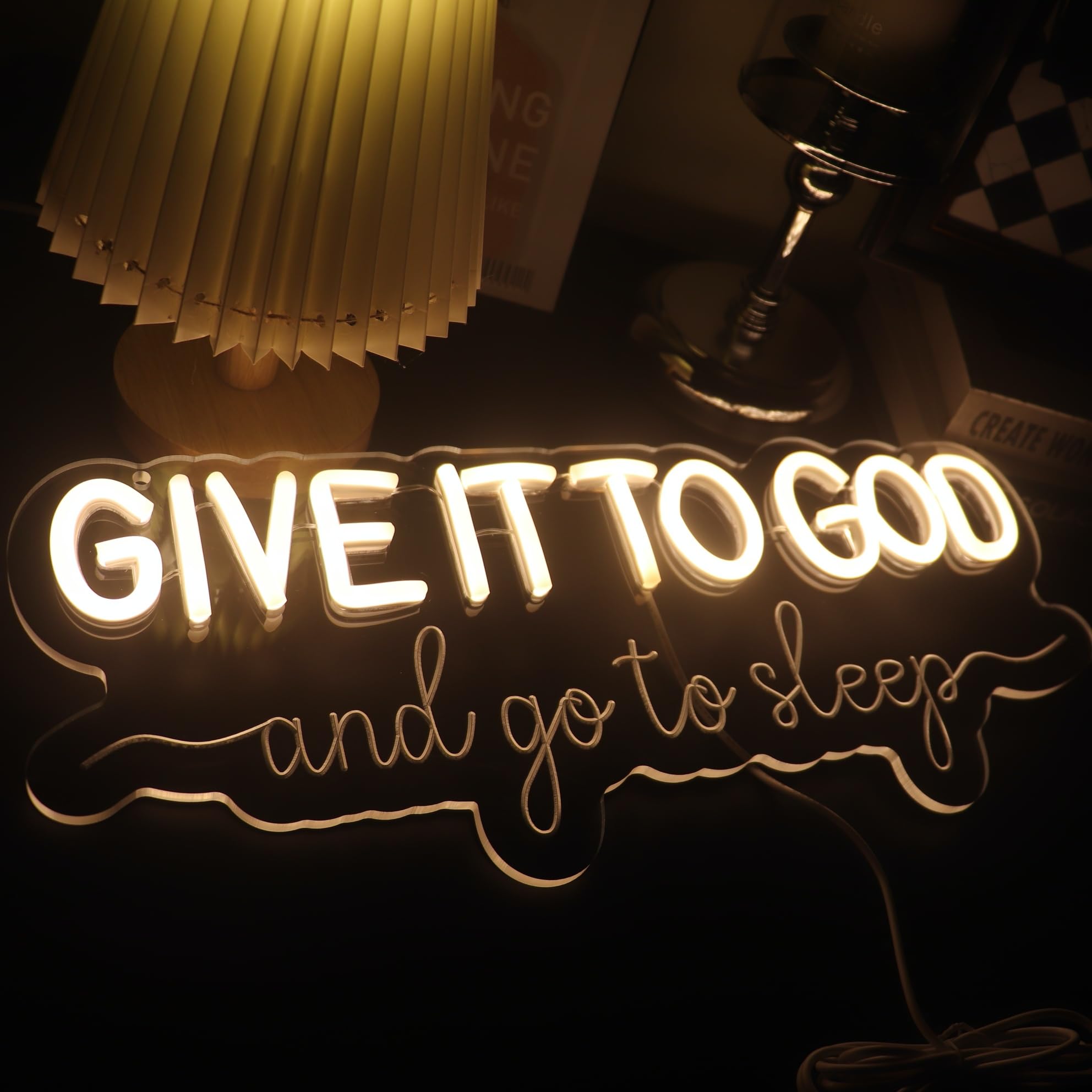 QiaoFei Neon Sign LED Dimmable Wall Decor, Warm White, Medium, Model QFLGT240702013 for Home, Bar, Party, Christmas, Birthday Gift