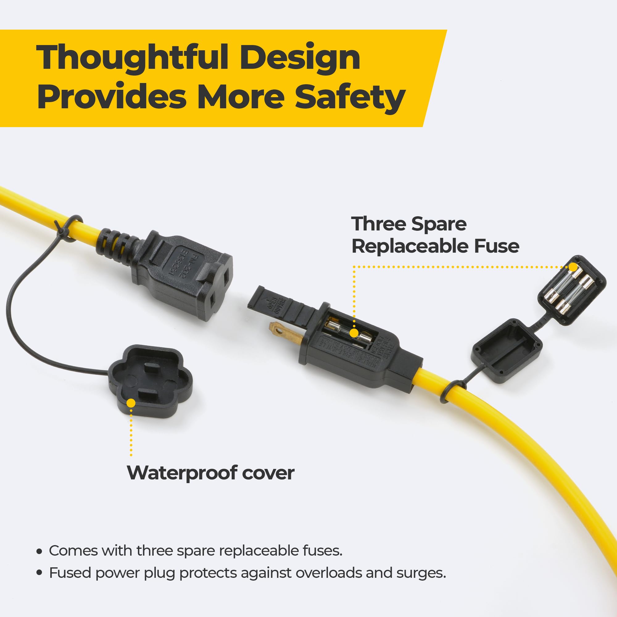 Hyanglux 100Ft Construction String Lights: 100W 11000Lm Etl Certified Bright Industrial Outdoor Temporary Lighting Led Hanging I