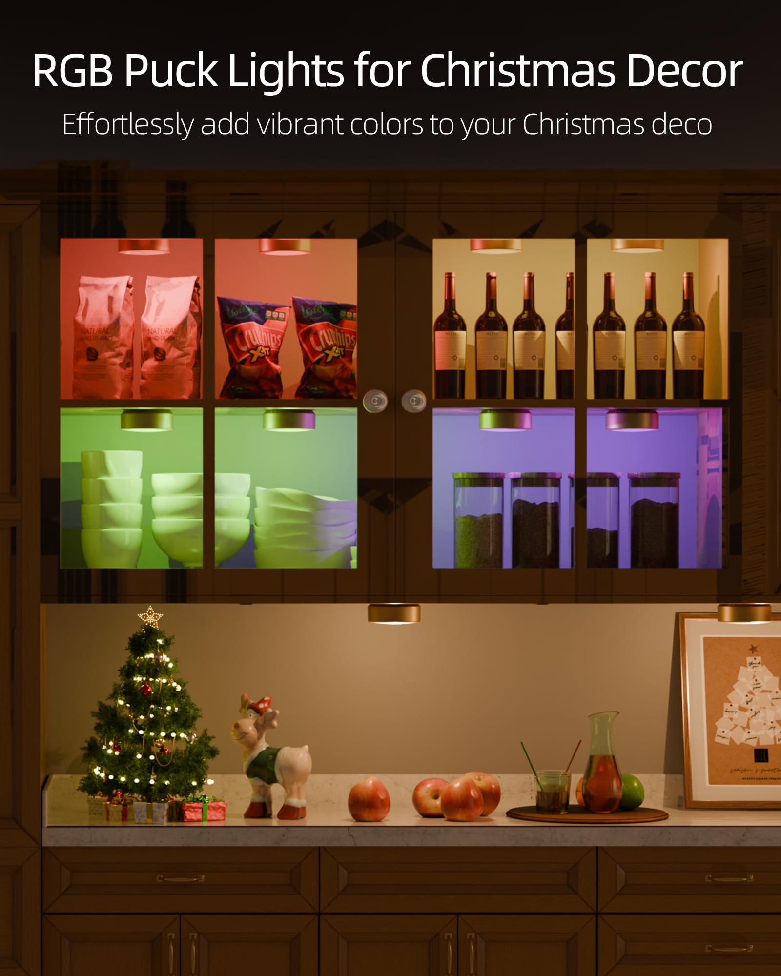 Ezvalo Puck Lights With Remote,14 Colors Rgb Under Cabinet Lighting,2000Mah Rechargeable Display Lights,Led Under Cabinet Lighs