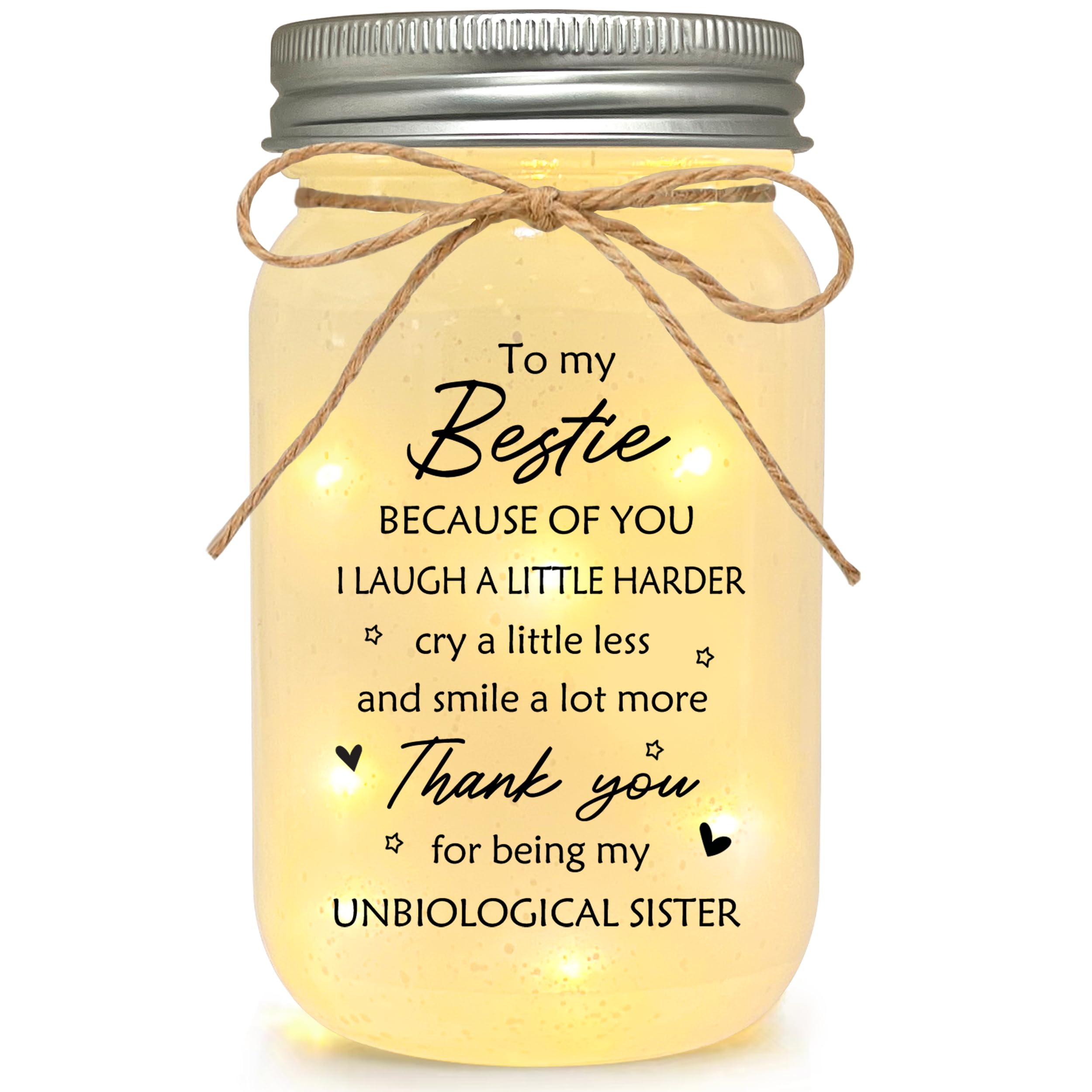 Le Xiaoxi Best Friend Birthday Gifts For Women  Mason Jar Night Lights - Christmas Mother S Day Birthday Gifts For Women Friendship