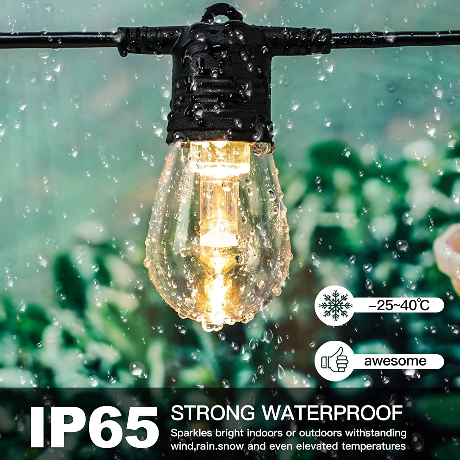 Upgrade 100Ft Outdoor String Lights,Smart Rgb Christmas Led Lights Work With Alexa, Waterproof Outside Patio String Lights With 30 Dimmable Led Bulbs,Color Changing Outdoor Lights With App & Remote