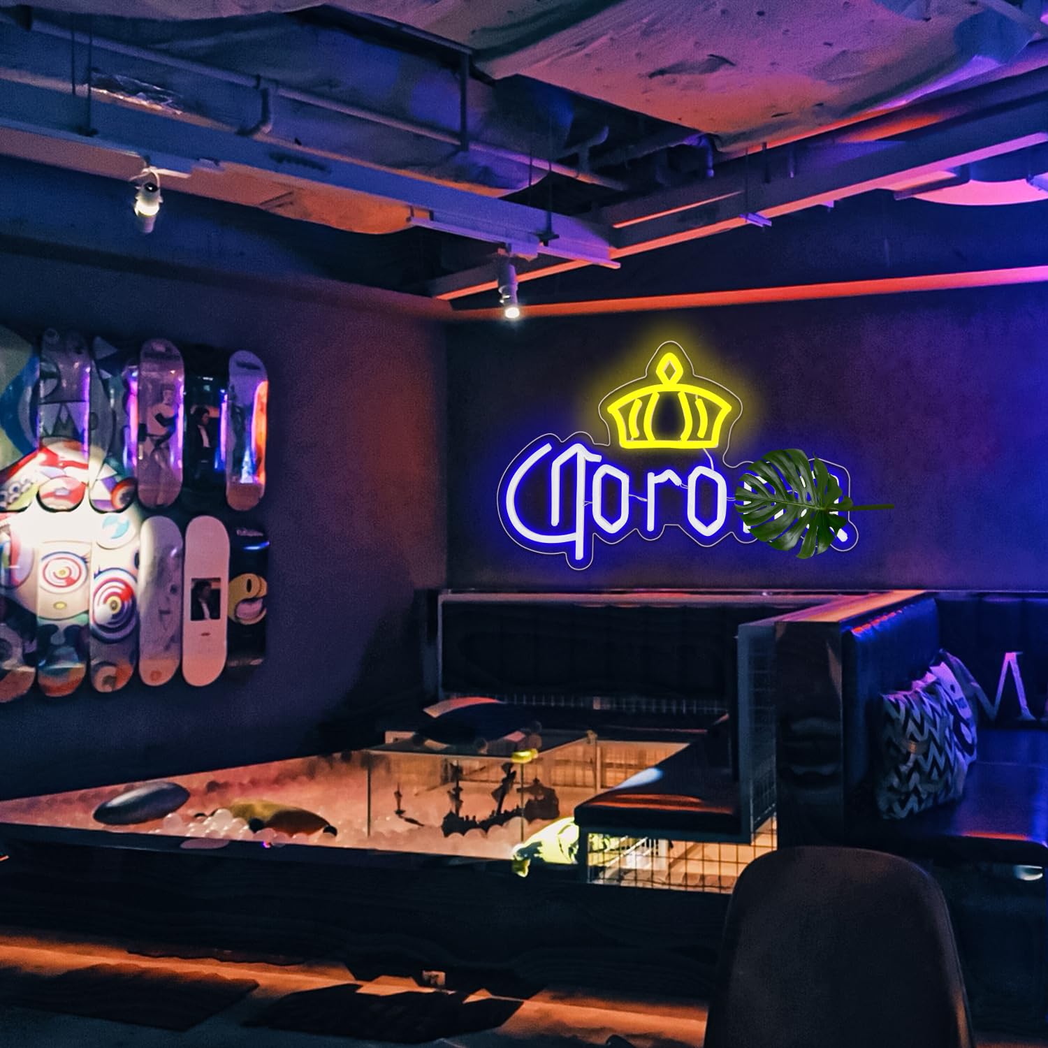 Brineon LED Neon Sign for Wall Decor, enhanced Acrylic, USB Powered, 15.8x9.7 inch, H-Blue