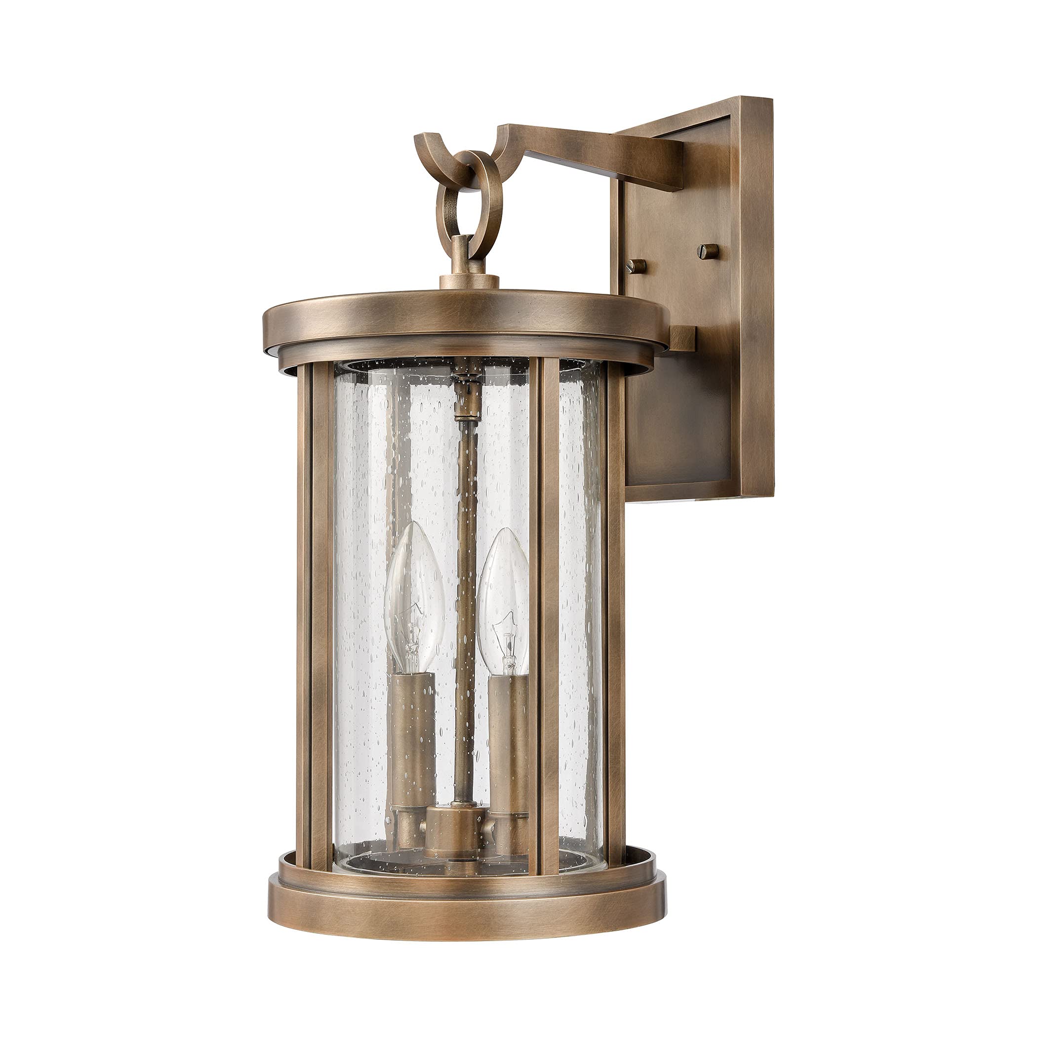 Elk Home 2-Light Outdoor Sconce, 16'' High, Vintage Brass Finish, Aluminum, Stylish Lighting