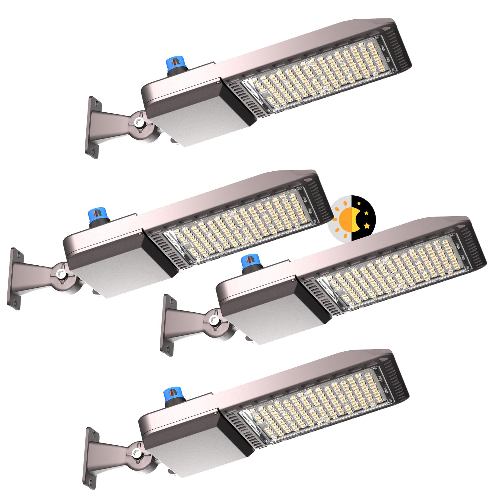 320W(350x1W LED) LED Parking Lot Lights Outdoor(48000LM Eqv 1200W HPS) Parking Lot LED Lights Commercial IP65 Dusk to Dawn Led Pole Light with Smart Photocell -4Pack 7Yrs Warranty