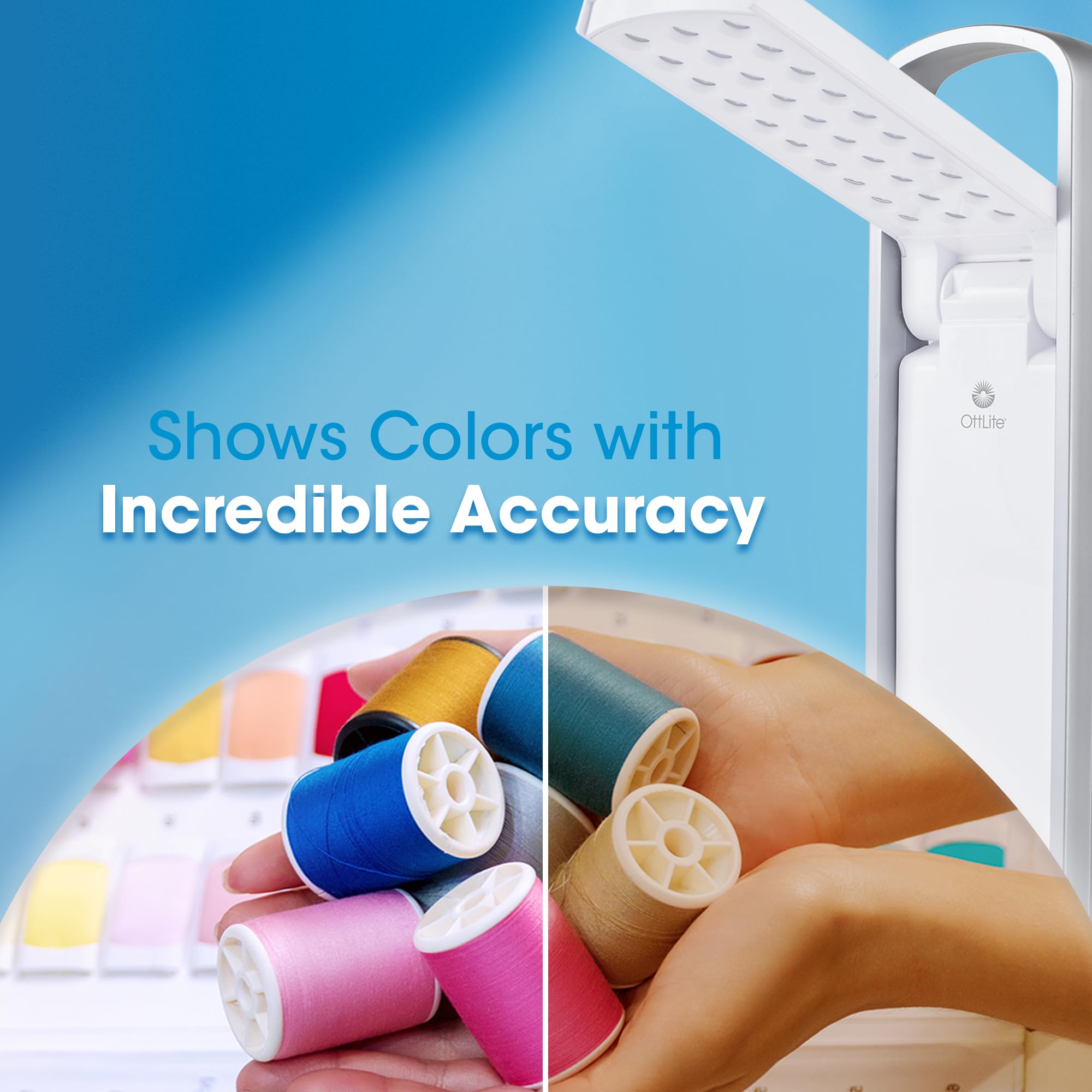 Ottlite Portable Led Task Lamp, White - Lightweight Led Desk Lamp With Carrying Handle, Long-Lasting & Energy-Efficient Natural