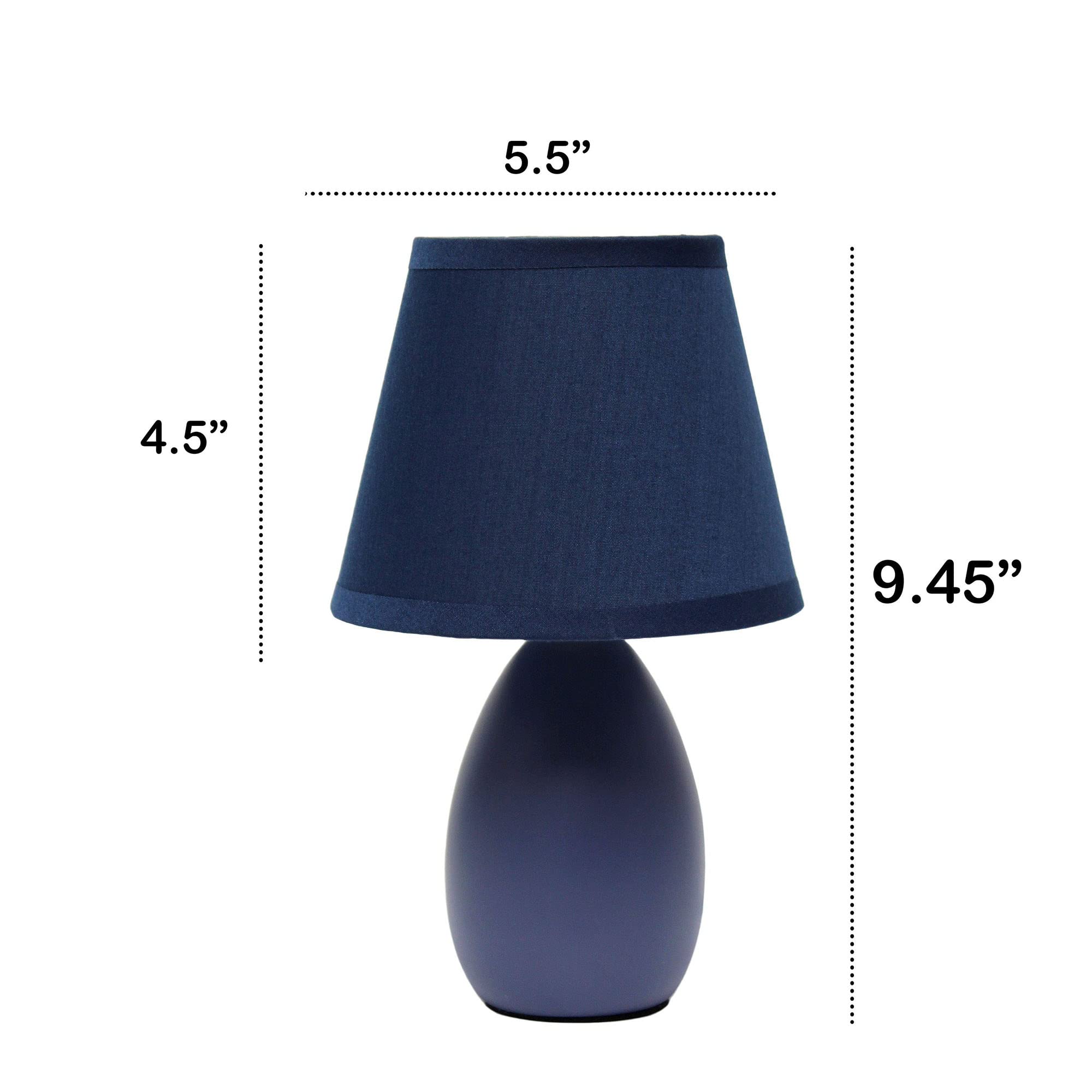 Creekwood Home Blue Ceramic 9.45&quot; Traditional Bedside Table Desk Lamp With Drum Shade