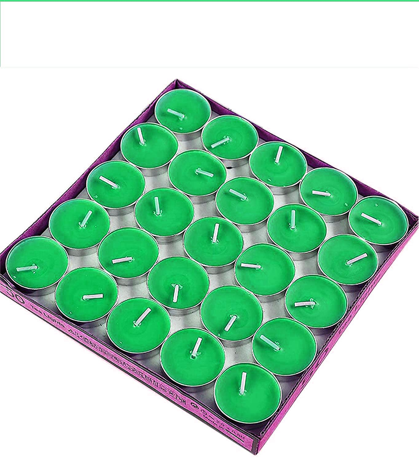 Ein Sof Unscented Tea Lights Candles | Green Paraffin Wax Tealight Candle Perfect for Home Decor | Long Lasting | 2 to 3 Hours B