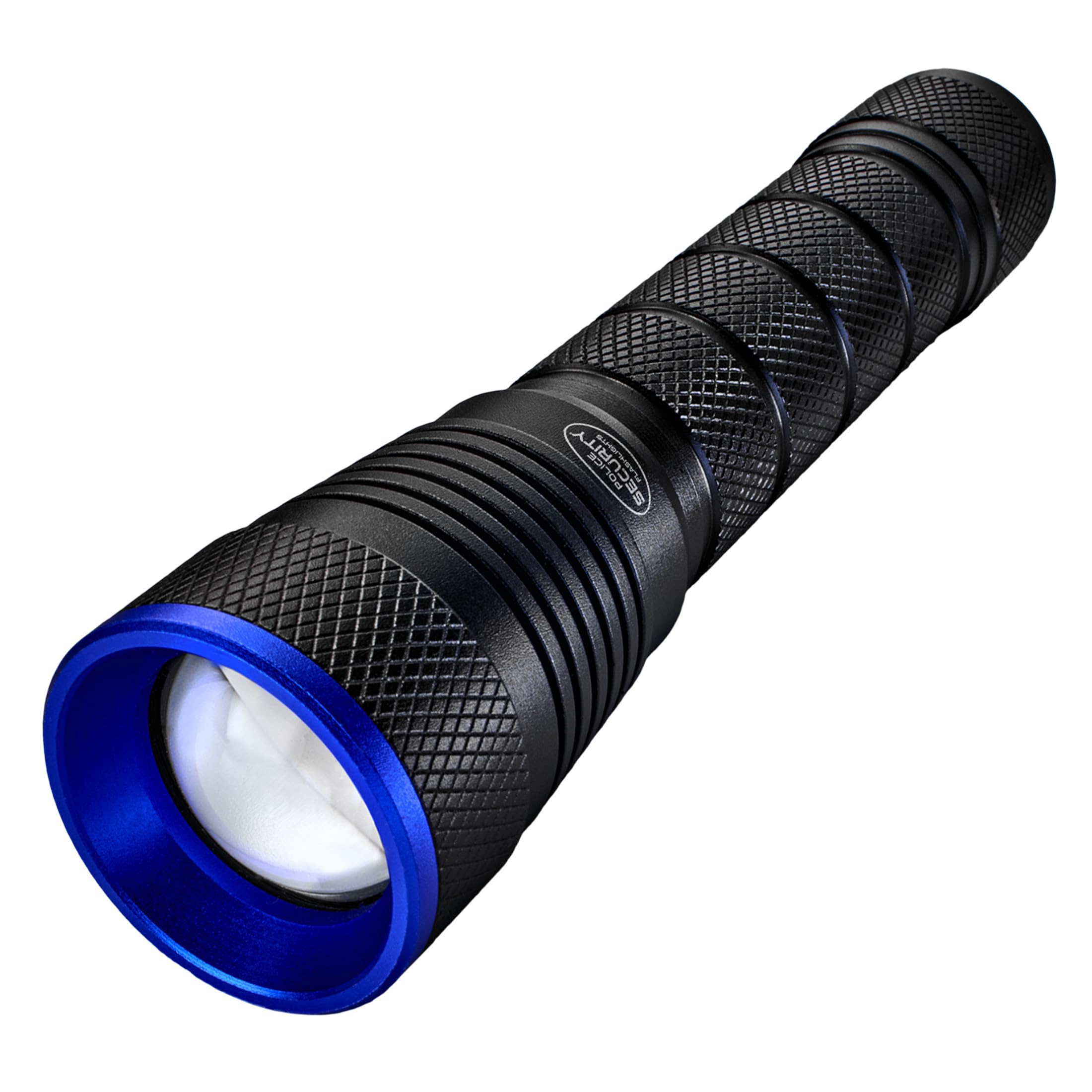 Police Security Skylar 6AAA Flashlight - 1000 Lumen LED Light, Tactical Handheld Torch with Slide Focus, 5 Lighting Modes, 270 M