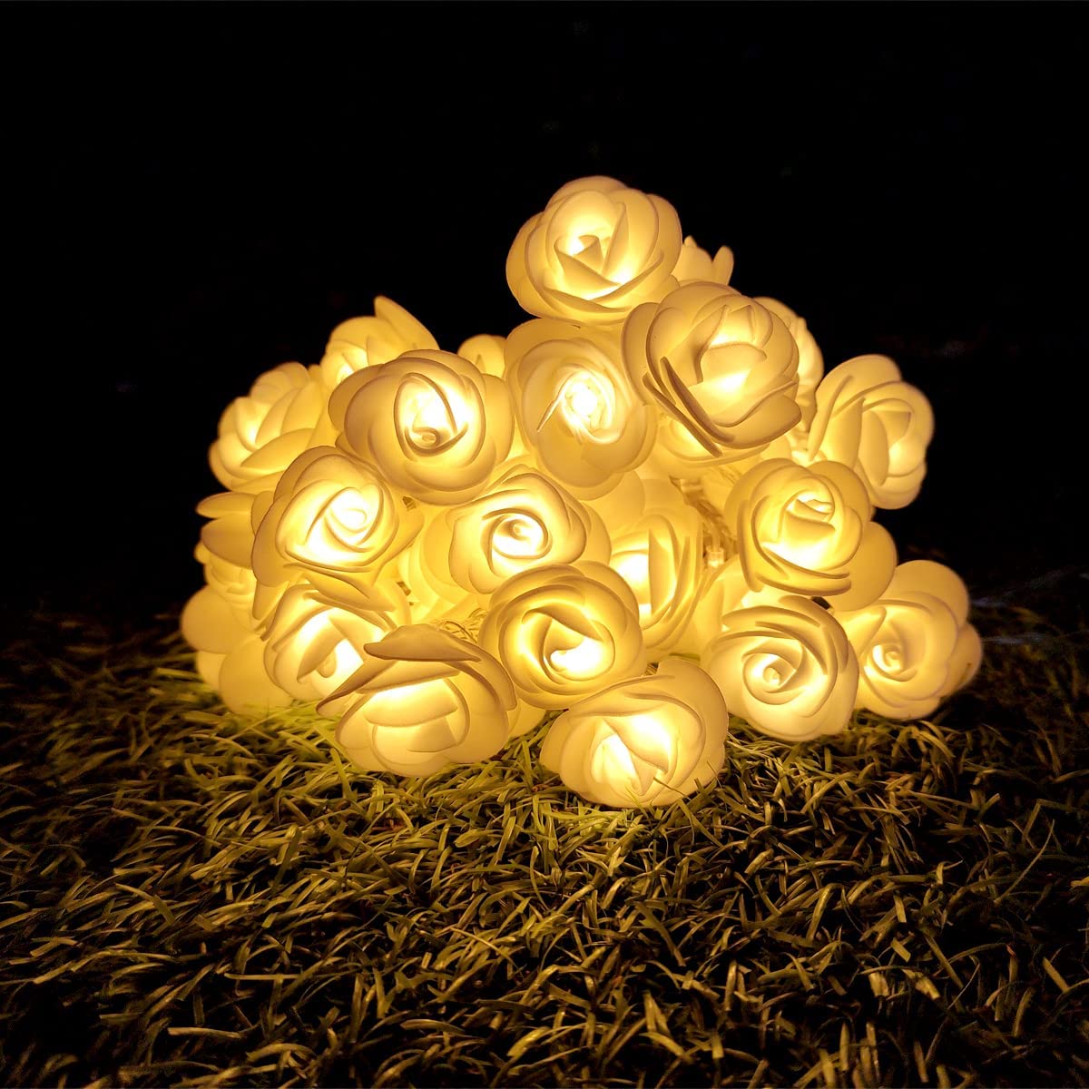 Ashtavinayak Store Rose Flowers String Lights Decorative Rose LED Lights Romantic Flower Roses Fairy Light for Diwali, Plastic L