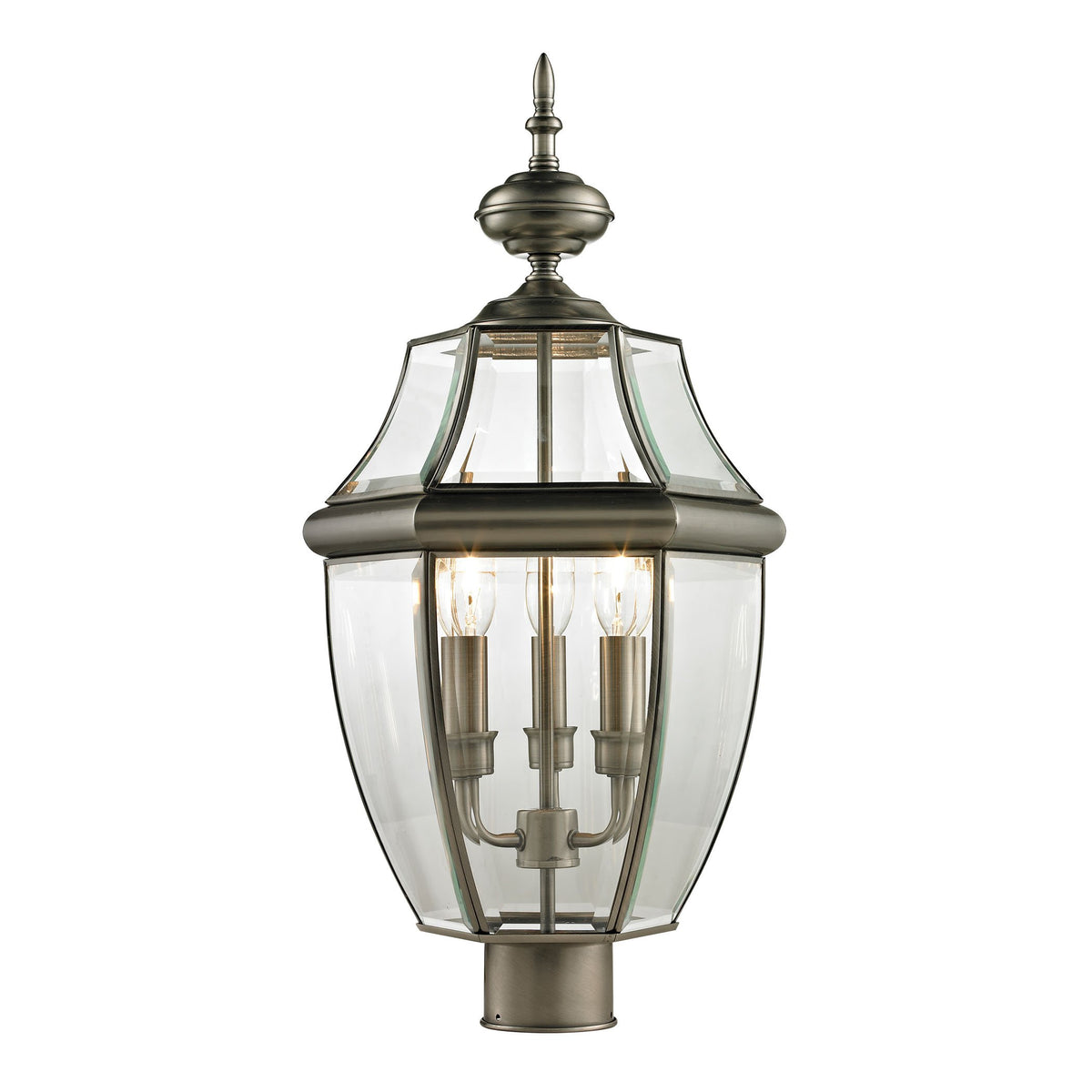 Elk Home Cornerstone Lighting Post Mount, 13&quot;W X 23&quot;H, Antique Nickel, Brass