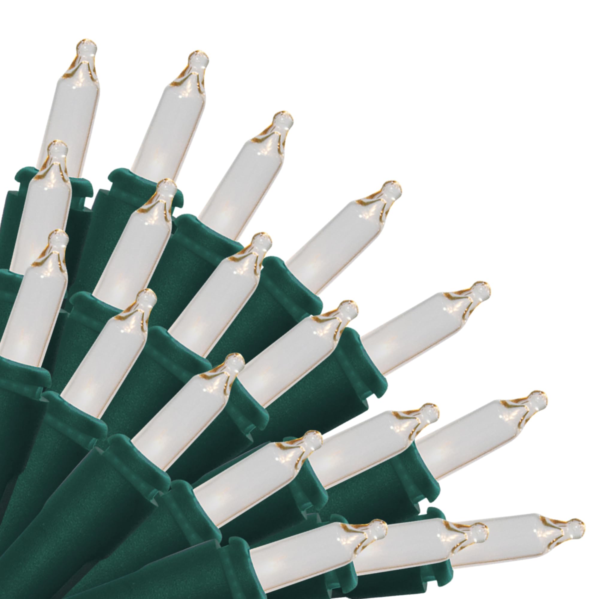 Brite Star 100 Count Mini String Christmas Lights, Clear - 22 feet Indoor/Outdoor Christmas Tree Lights with Green Wire (Set of 2)