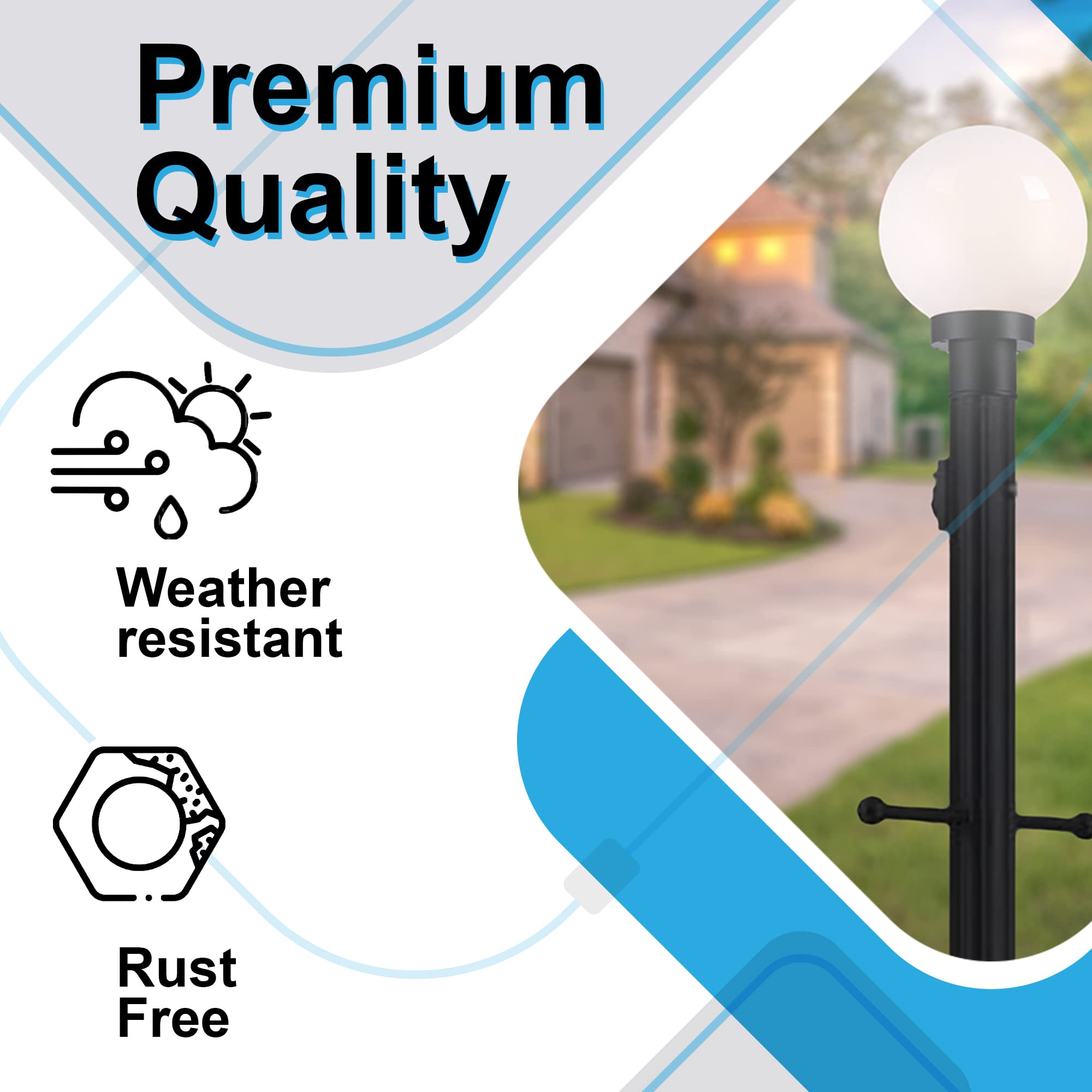 Ciata Lamp Post Cross Arm Handle Replacement, Weather Resistant Alloy Steel, Ladder Rest, Textured Black Finish