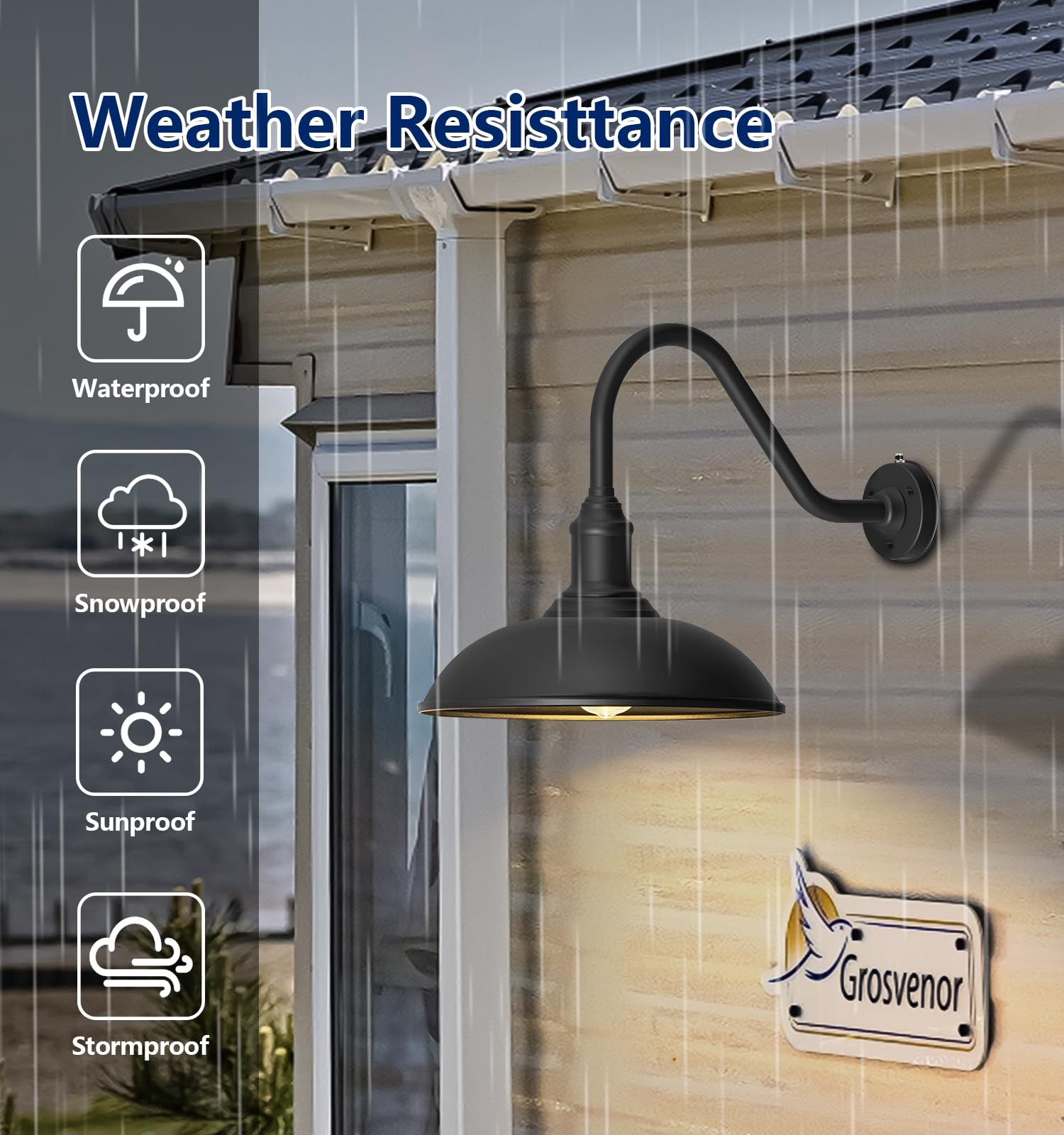 Ytzlvw Large 18In Dusk To Dawn Outdoor Barn Lights  Classic Gooseneck Light Up The Night  Suitable For Porch  Farmhouse  Garage Lighting