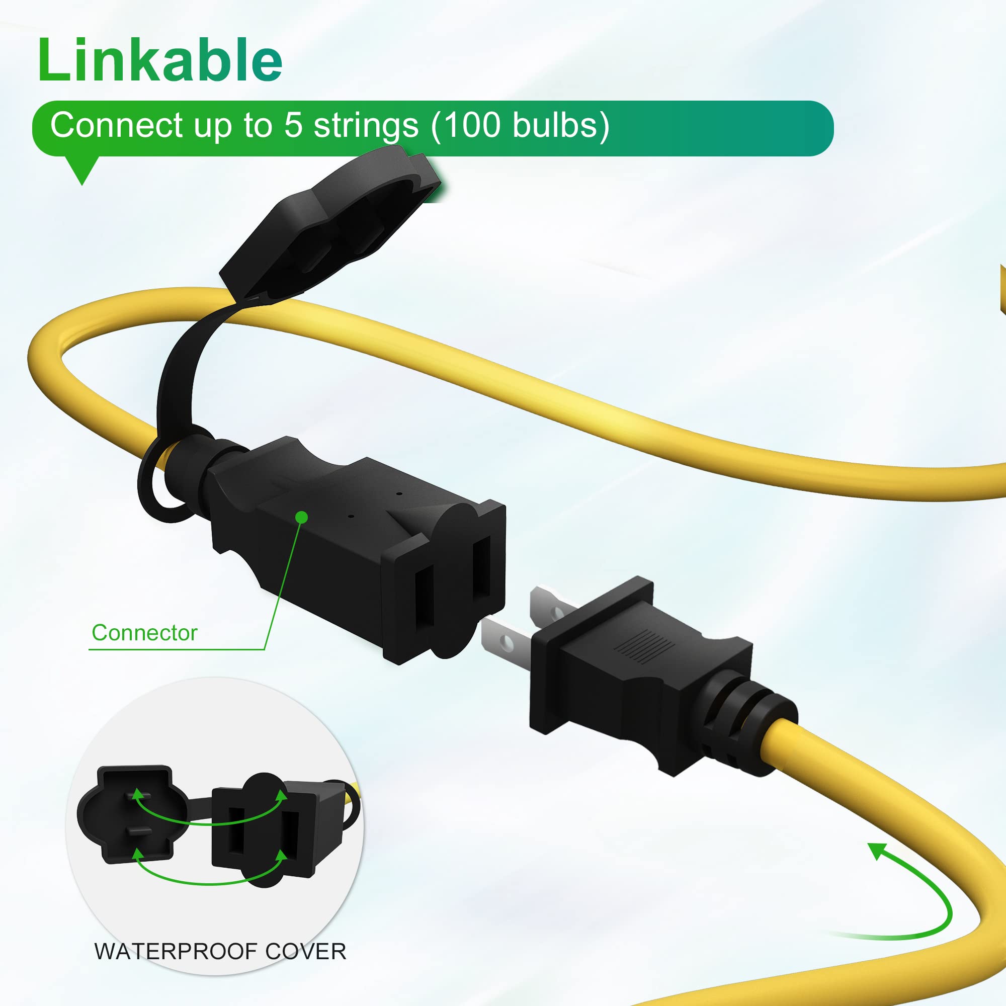 Lediary 200Ft Construction String Lights, 20 Bulbs 200W 21000Lm Work Lights With 20 Medium Base Sockets, Linkable Temporary Construction Lighting For Job Site Workshop Basement