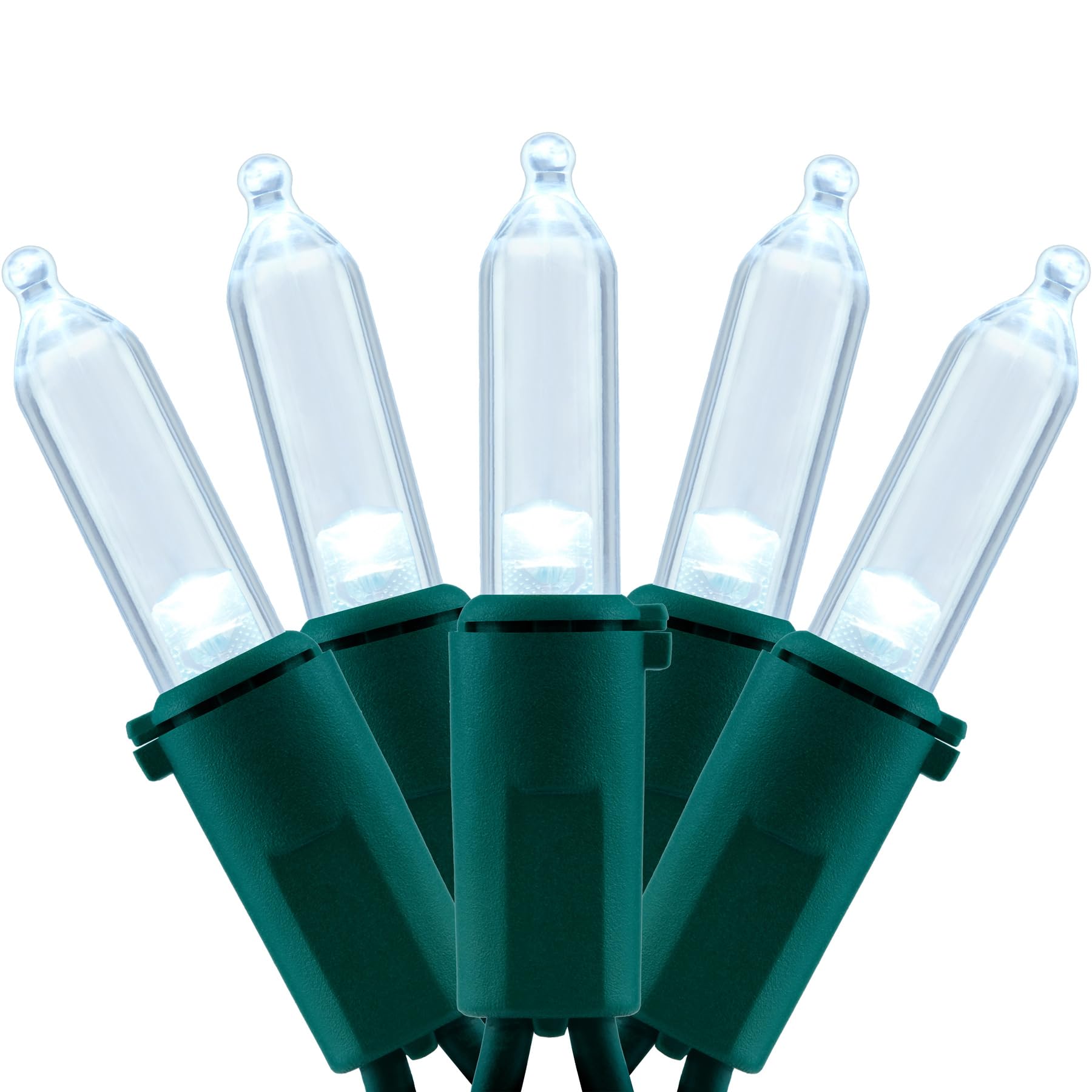 YULETIME LED Christmas Lights Set, 200 Count, 66 Feet, Cool White, Green Wire, UL Certified, Model BMD-L-200E/4F