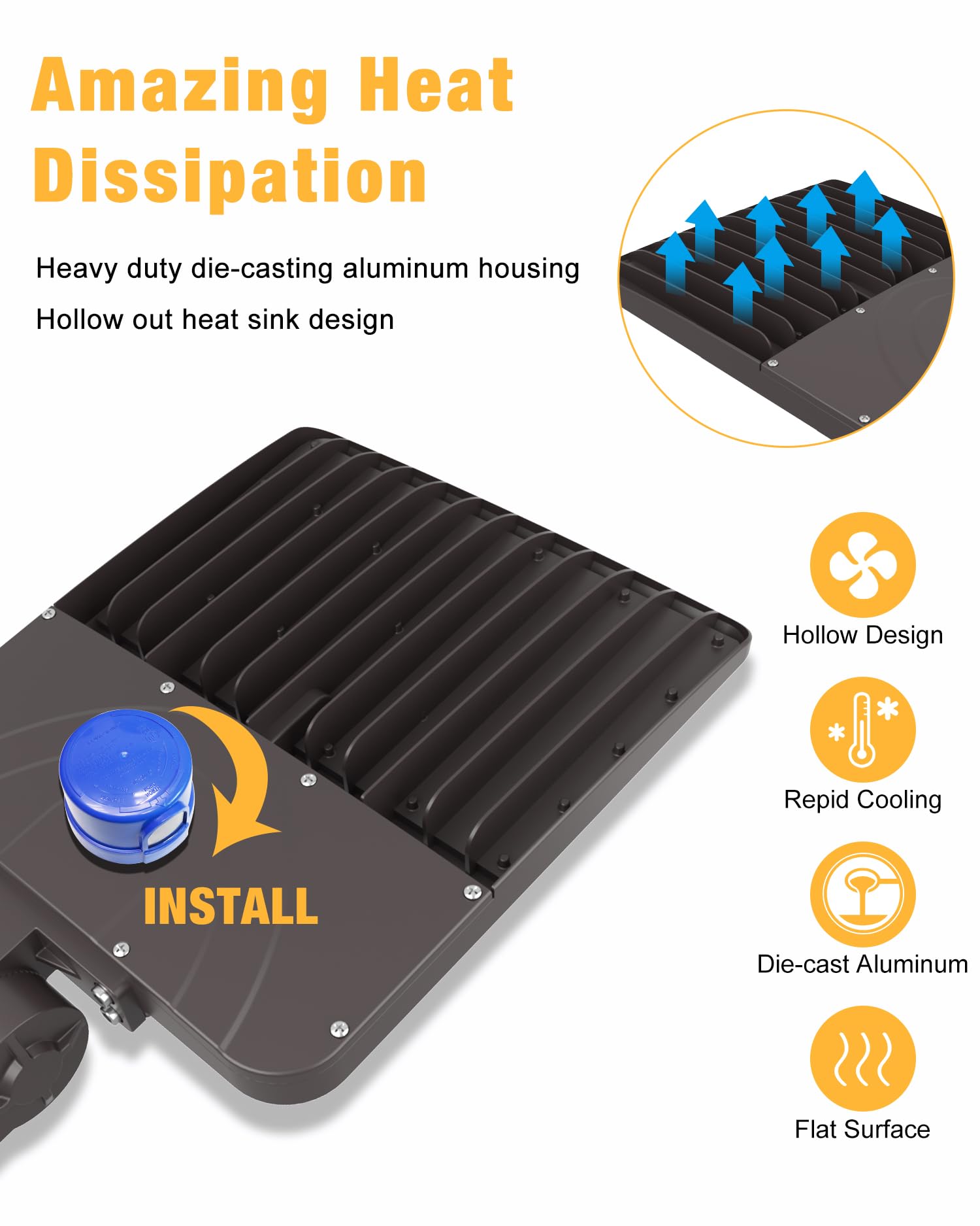 JC-LGL LED Parking Lot Light 150W, 21000LM, IP65 Waterproof, 3 Pack, Bronze, Model L2117