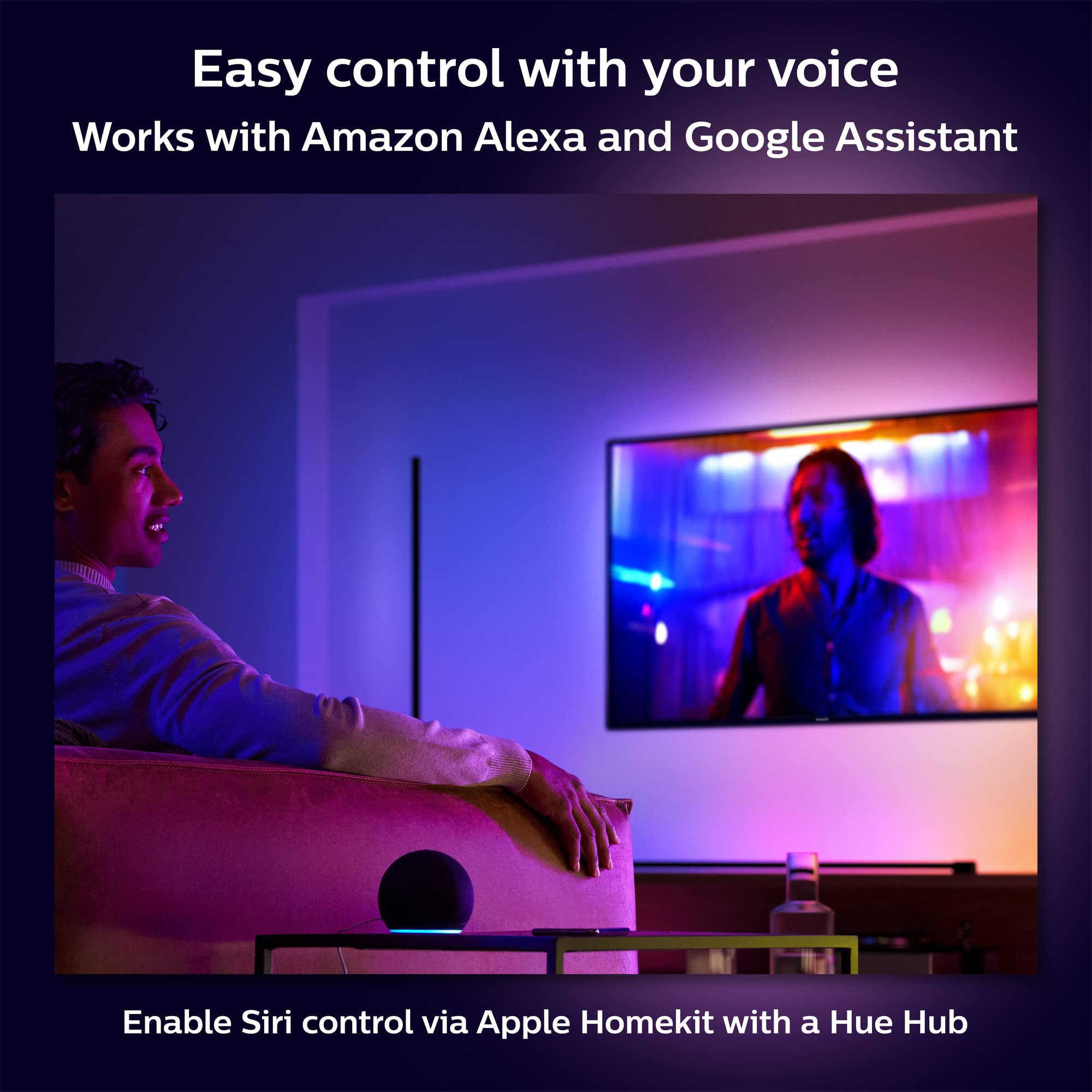Philips Hue Gradient Signe Table Lamp, Compatible With Alexa, Apple Homekit And Google Assistant, Bluetooth Compatible, Flowing